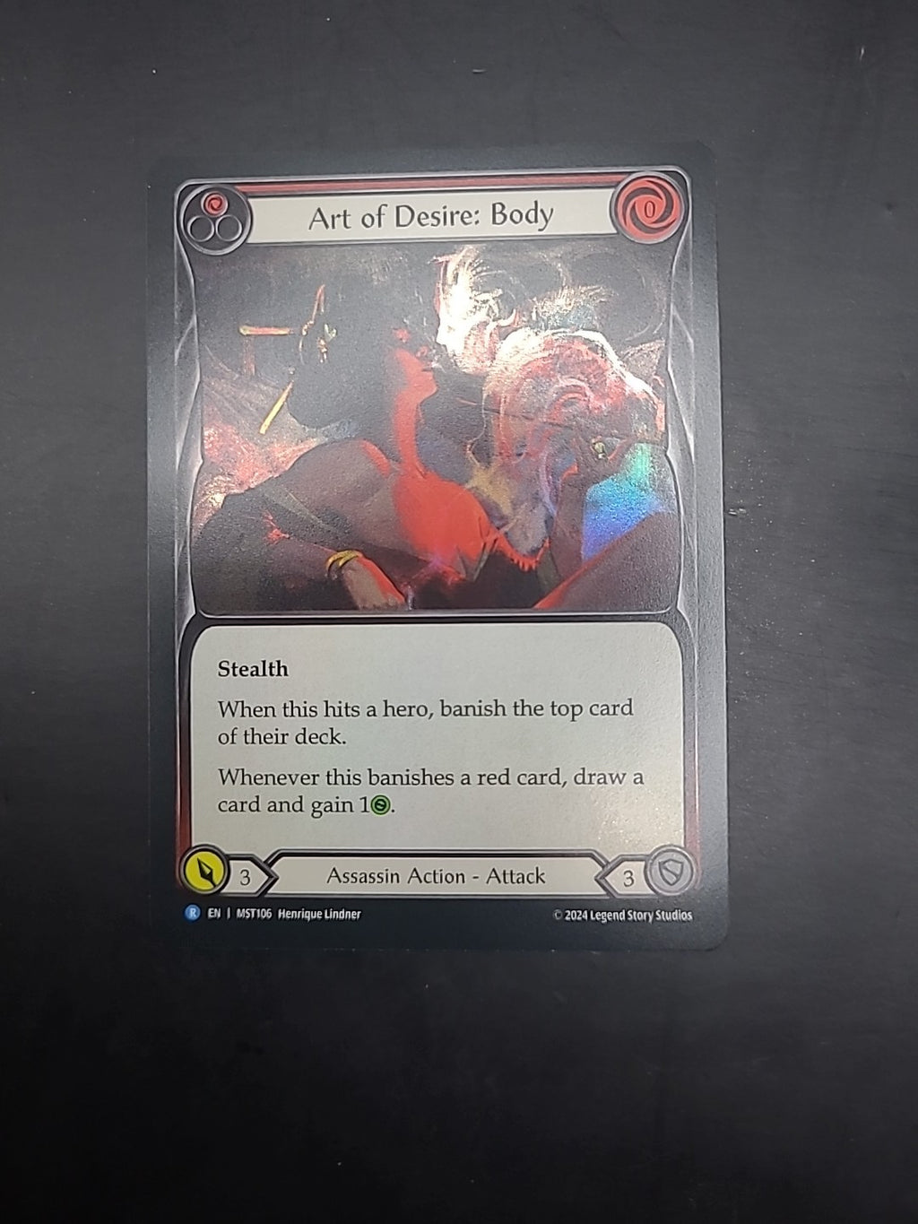 Flesh and Blood TCG Art of Desire: Body MST106 Rare Rainbow Foil NM MST