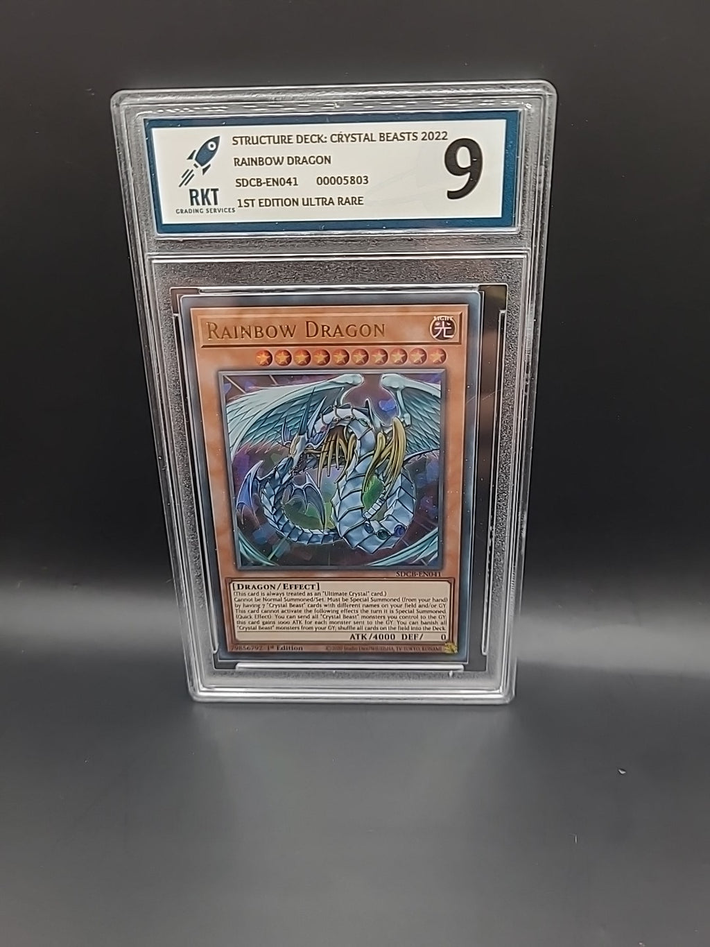 Yugioh Rainbow Dragon 1st Edition SDCB-EN041 graded 9 RKT