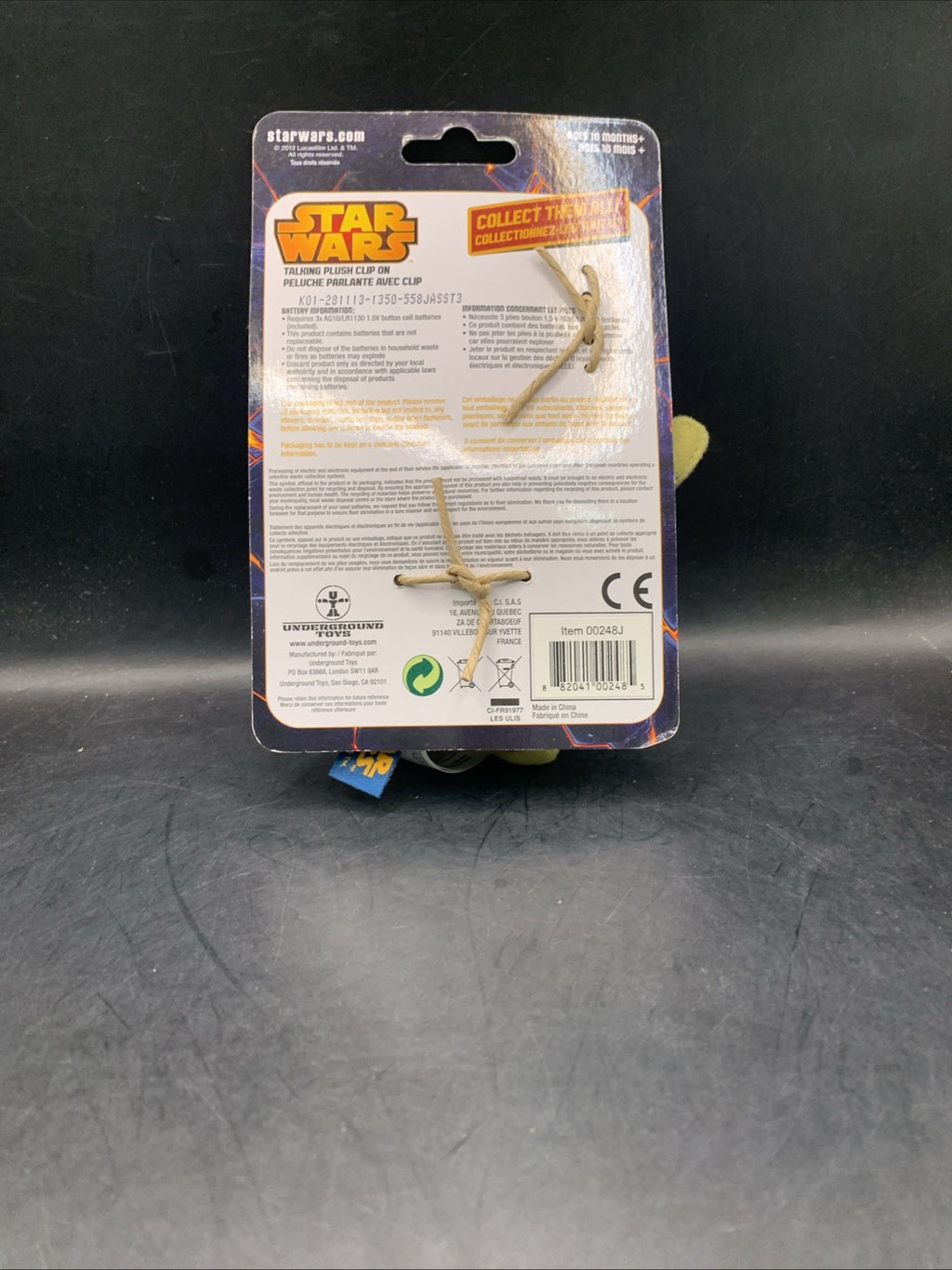 STAR WARS - YODA Talking Plush Clip On . Batteries replaced. 