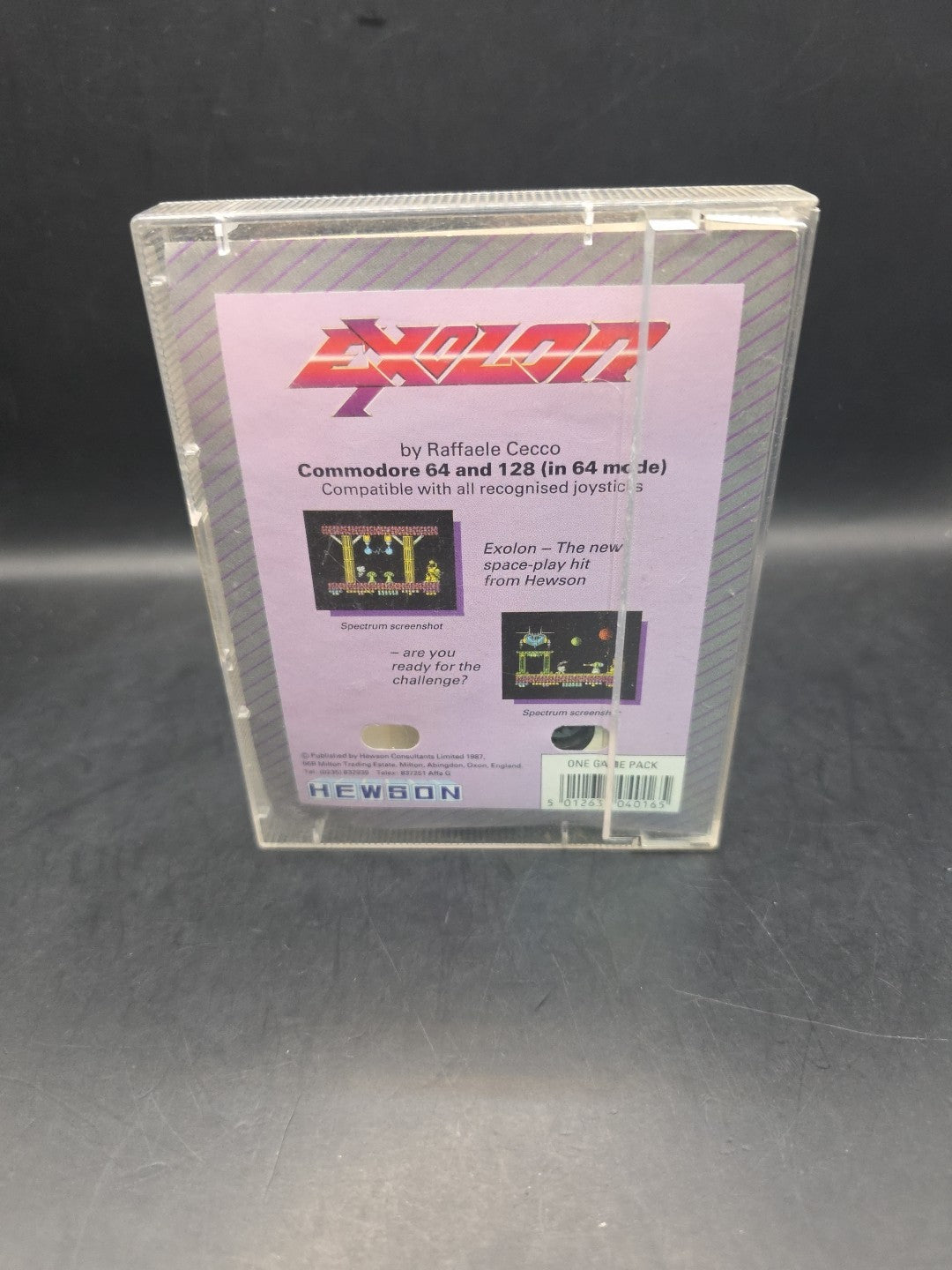 Exolon Commodore 64 Game Cassette, By Hewson 