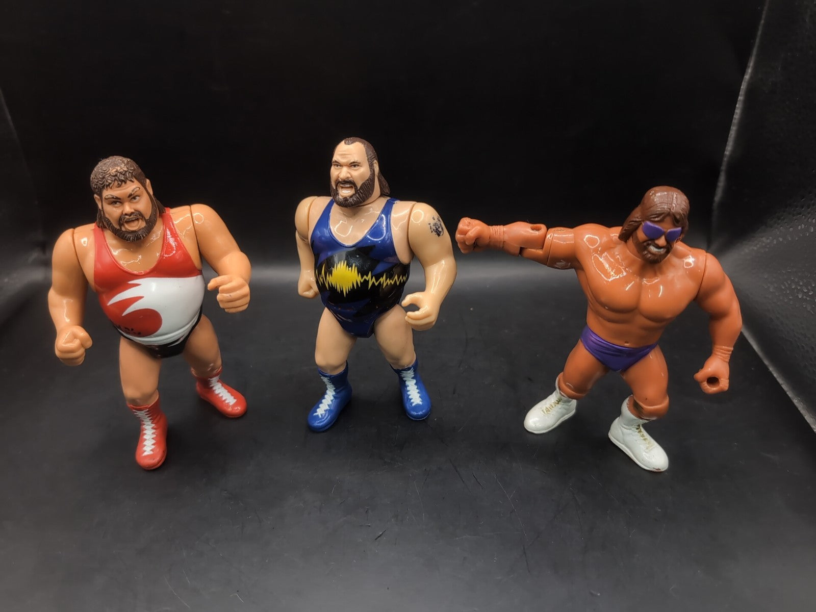 3 X WWF Hasbro Wrestling Figures Natural Disasters And Macho King