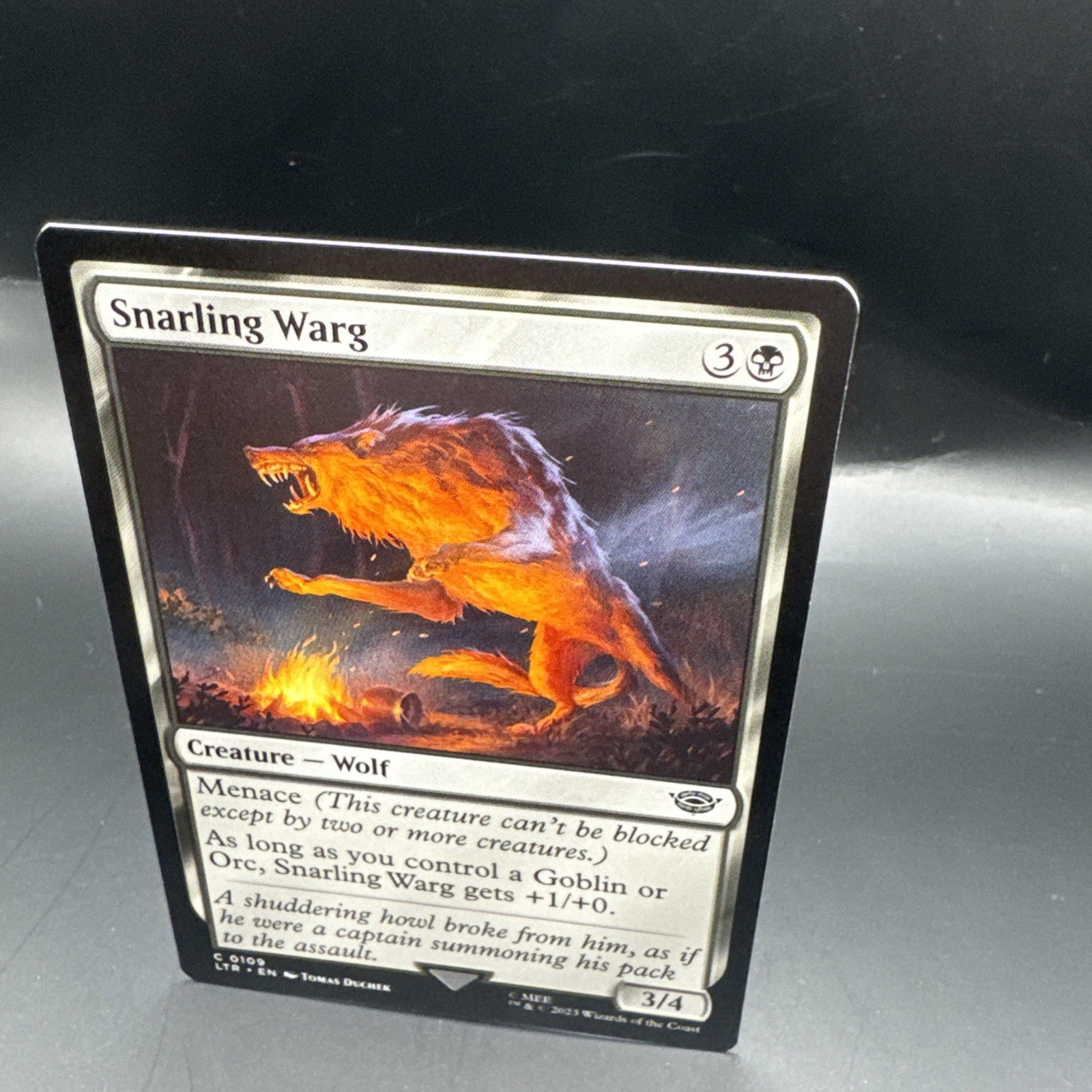 MTG Snarling Warg (Foil) C0109 Lord of the Rings  + 1 Regular Card