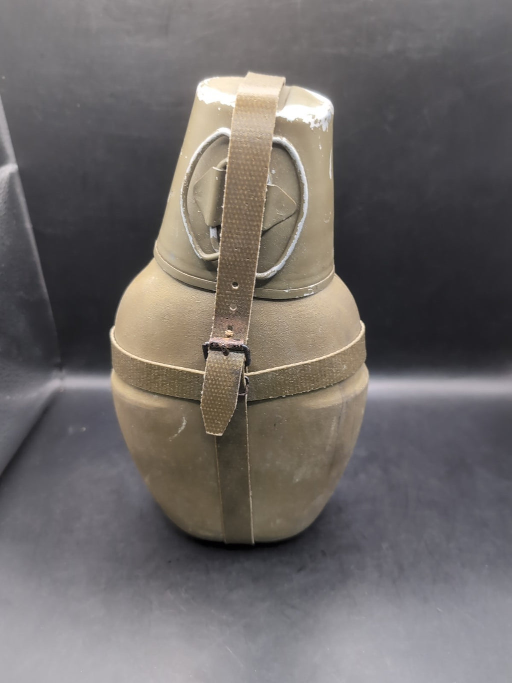 German army surplus drinking flask canteen and cup, green