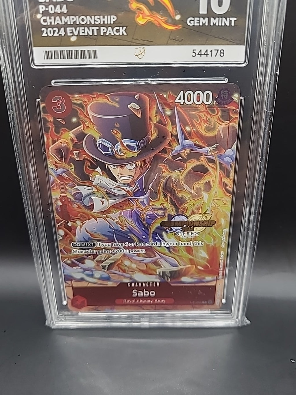 2024 ONE PIECE CHAMPIONSHIP 2024 EVENT PACK #044 SABO ACE 10 GRADED