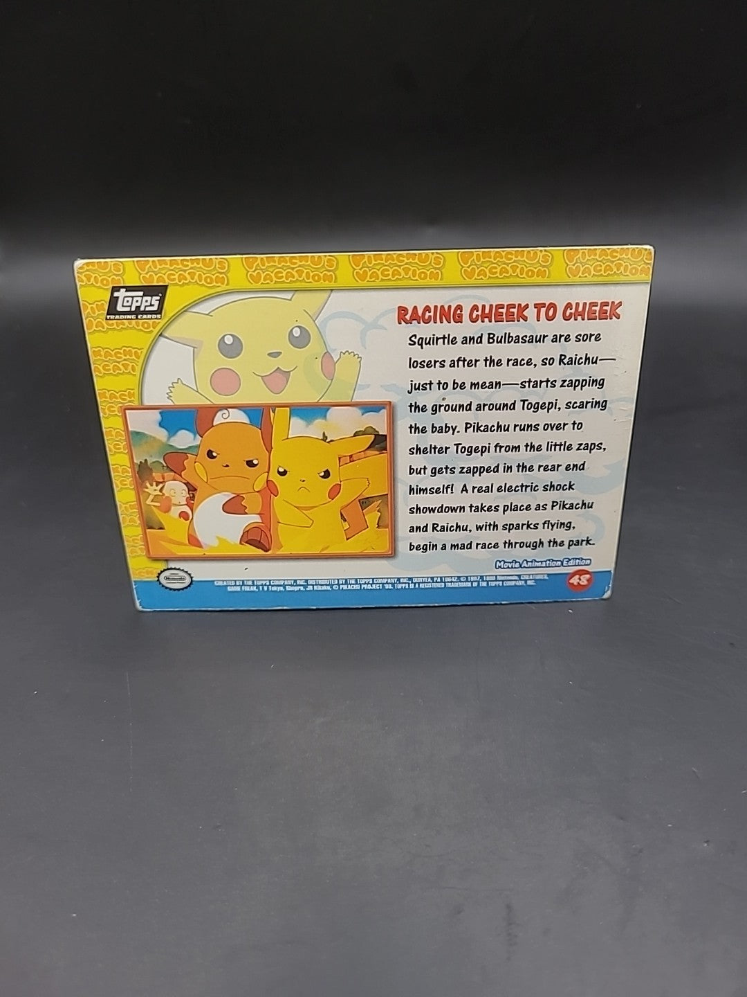 Topps Racing Cheek to Cheek #48 Pikachu's Vacation Pokemon Card Textured Holo