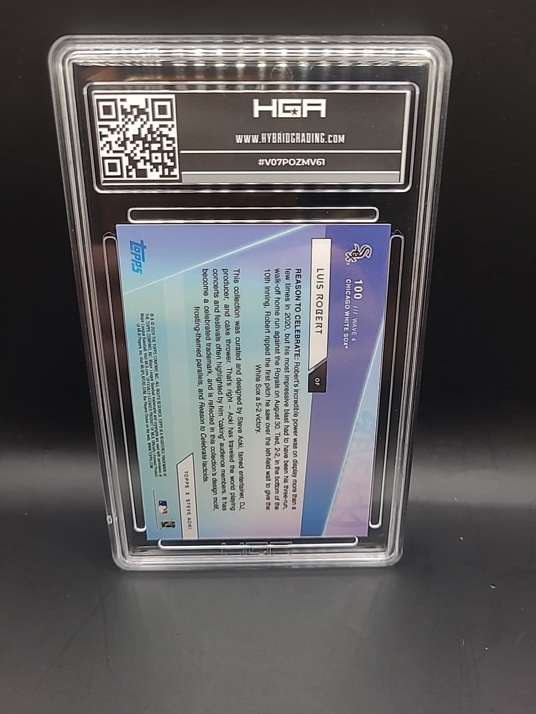 Luis Robert 2020 Topps X Steve Aoki Rainbow Foilboard RC #100 HGA 9.5 GEM MT