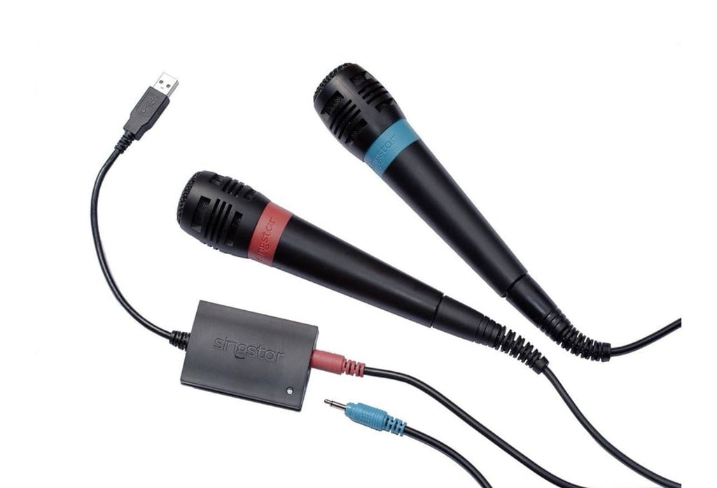 Official SingStar Microphones & USB Adapter For Sony PlayStation 2 PS2 PS3 PS4