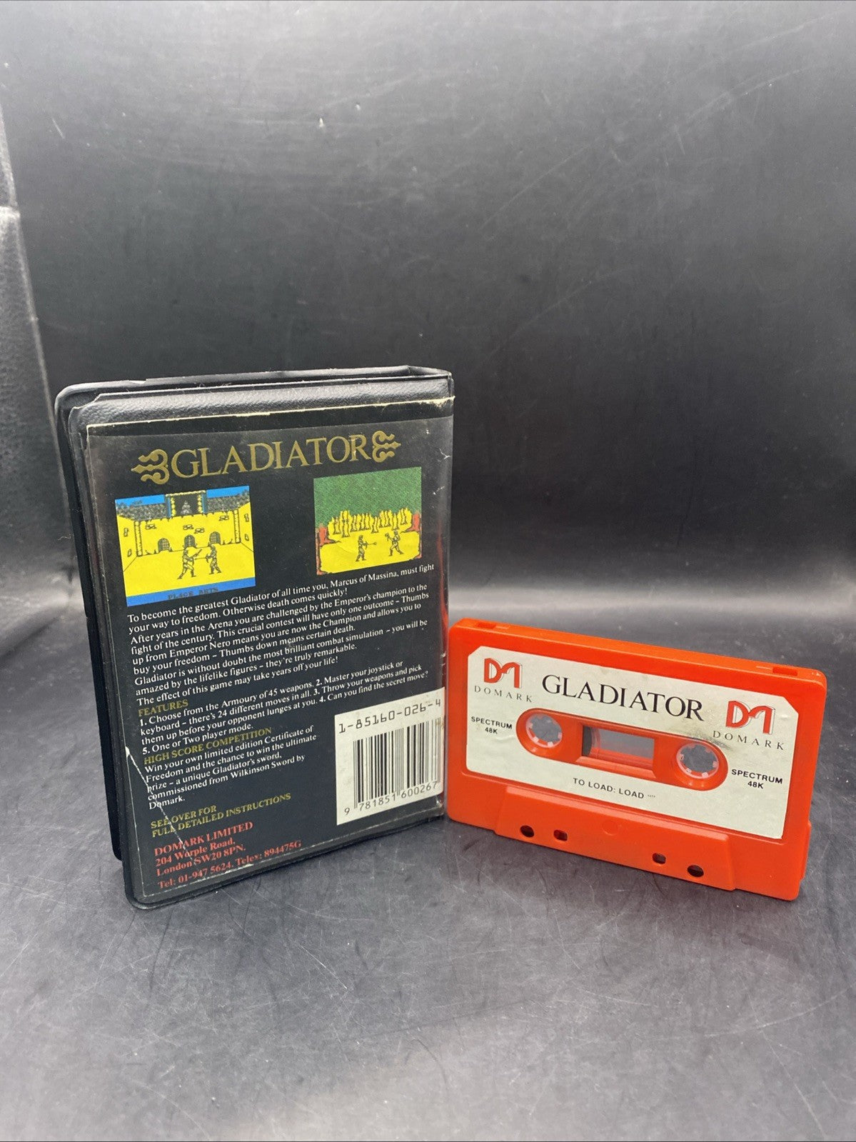 GLADIATOR (DOMARK) ZX Spectrum 48k cassette. Tested/Working