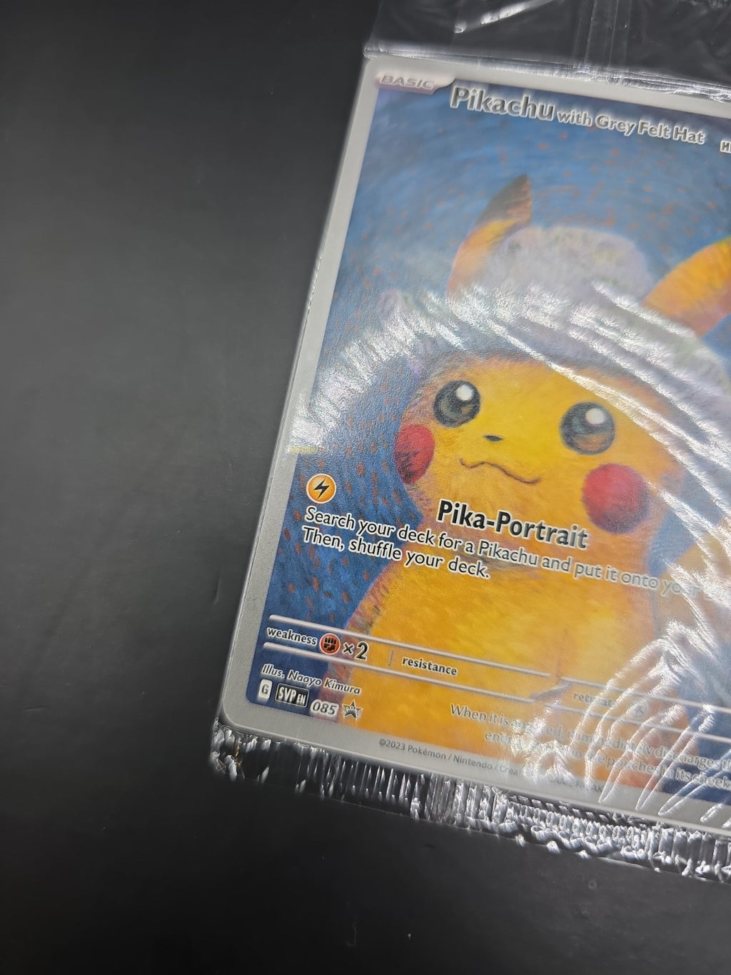 Pokémon Pikachu TCG Card Grey Felt Hat Black Star Promo SVP085 Sealed