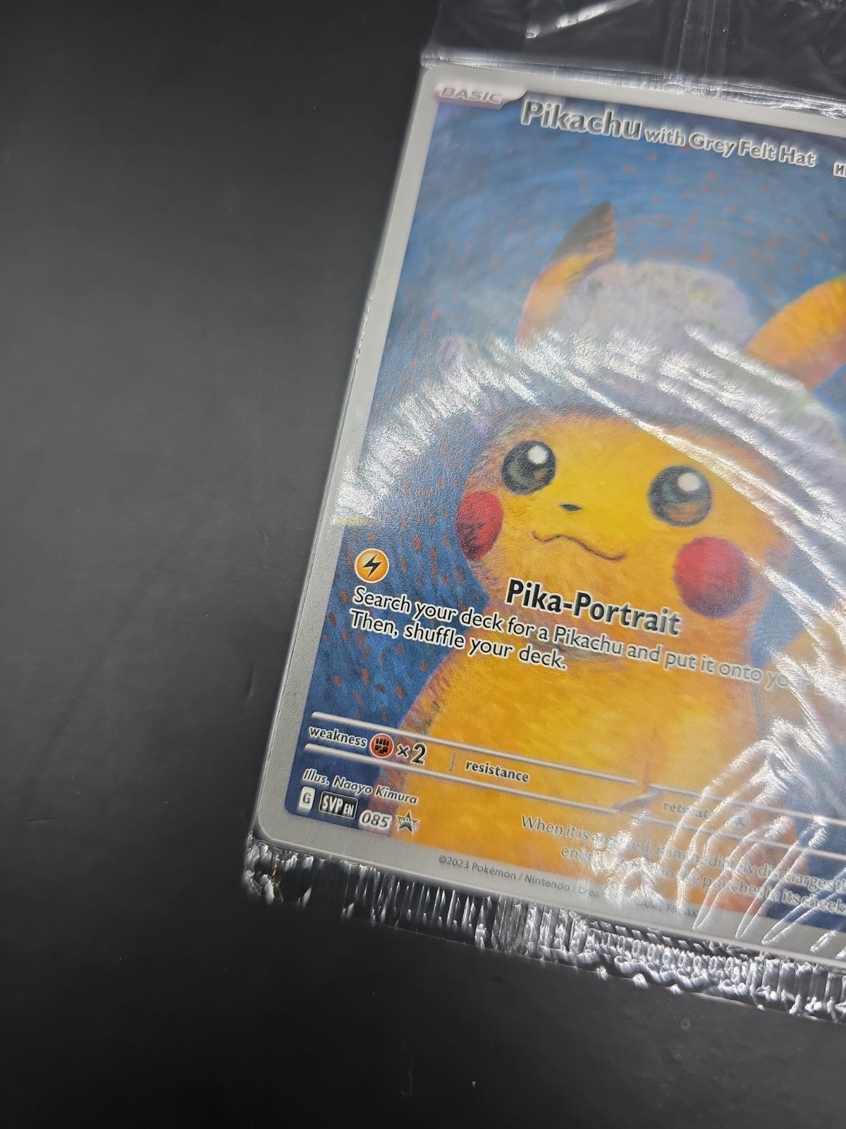Pokémon Pikachu TCG Card Grey Felt Hat Black Star Promo SVP085 Sealed