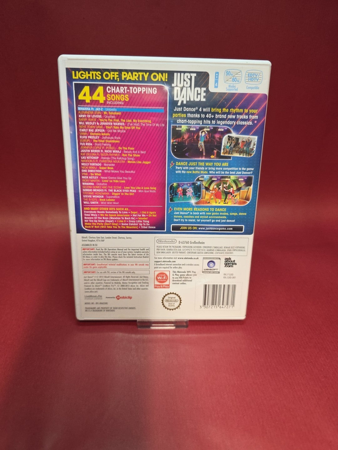 Just Dance 4 Special Edition Nintendo Wii Video Game Manual PAL Lenticular 