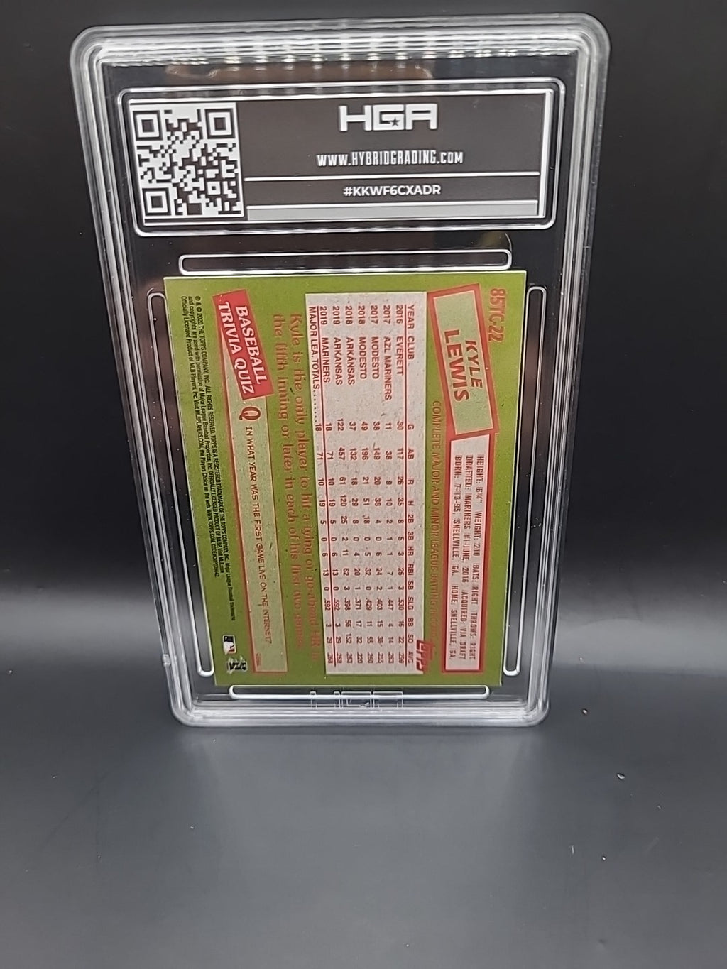 2020 TOPPS CHROME 1985 TOPPS KYLE LEWIS #85TC22 GEM MINT 9.5 HGA