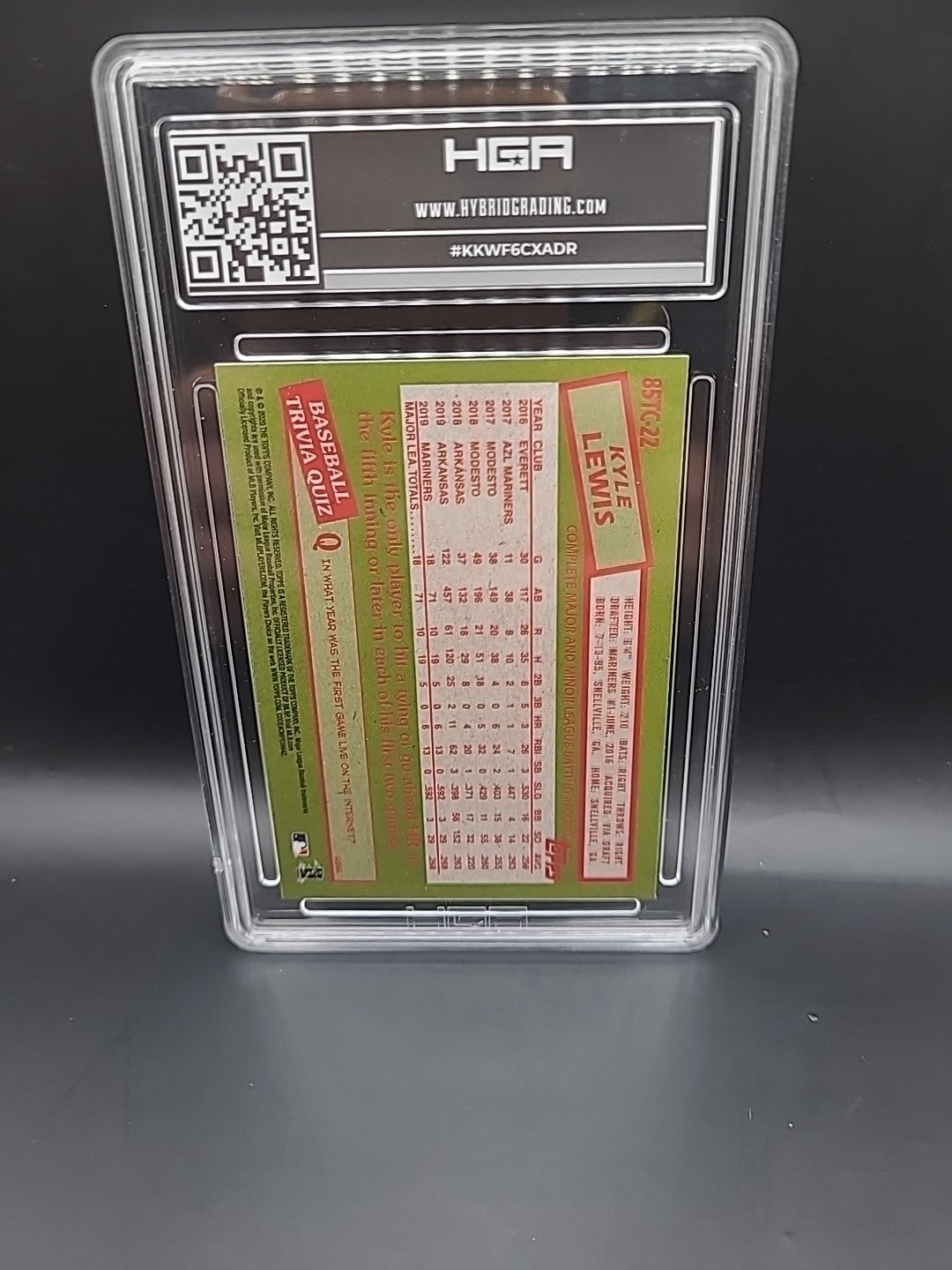 2020 TOPPS CHROME 1985 TOPPS KYLE LEWIS #85TC22 GEM MINT 9.5 HGA
