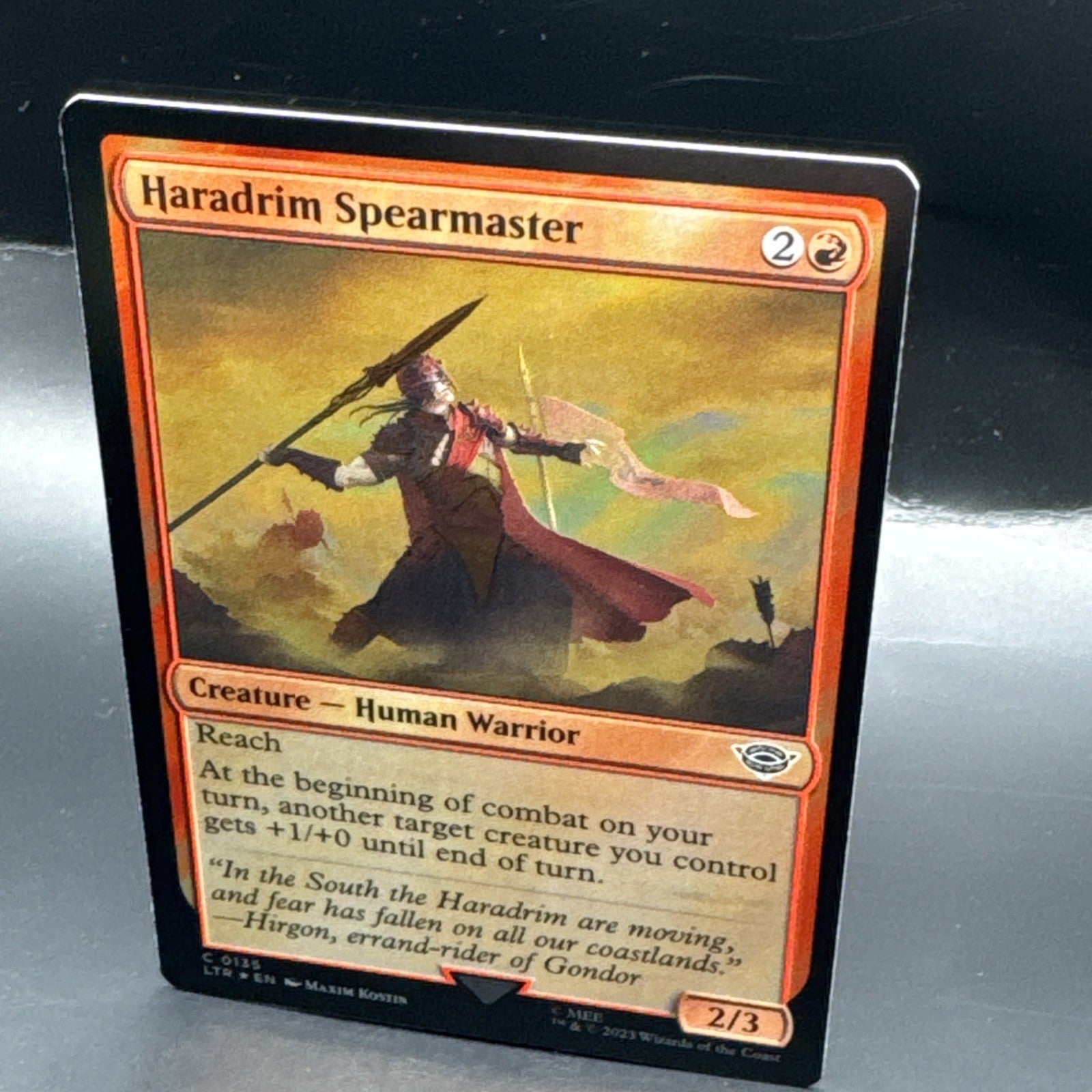 MTG Haradrim Spearmaster (Foil) C0135 Lord of the RIngs + 1 Regular Card