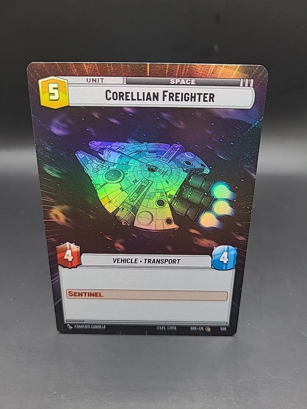 Star Wars Unlimited Foil Hyperspace Card #508 Corellian Freighter