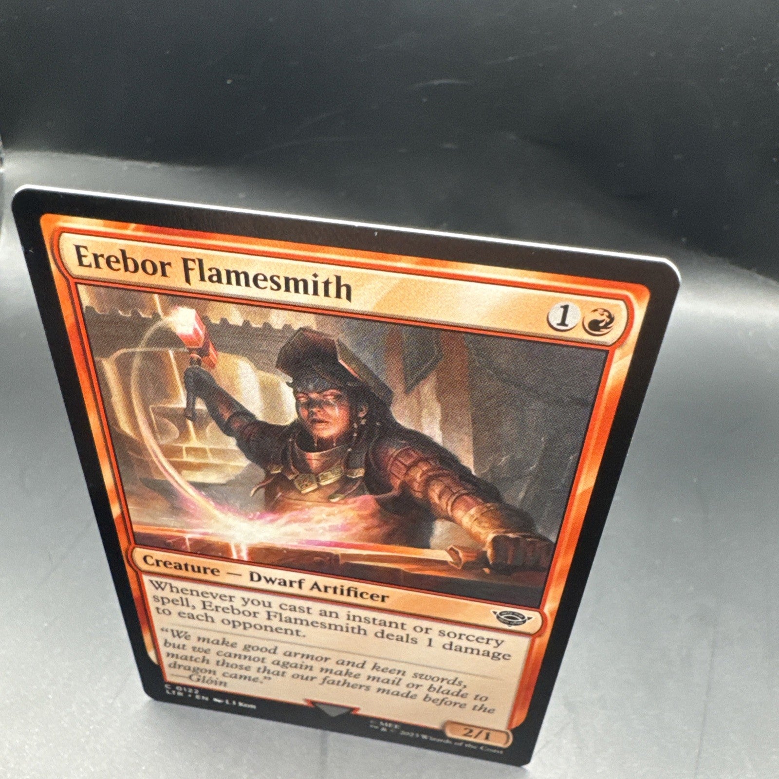 Erebor Flamesmith MTG LTR FOIL Magic The Gathering C0122 + 1 Regular Card