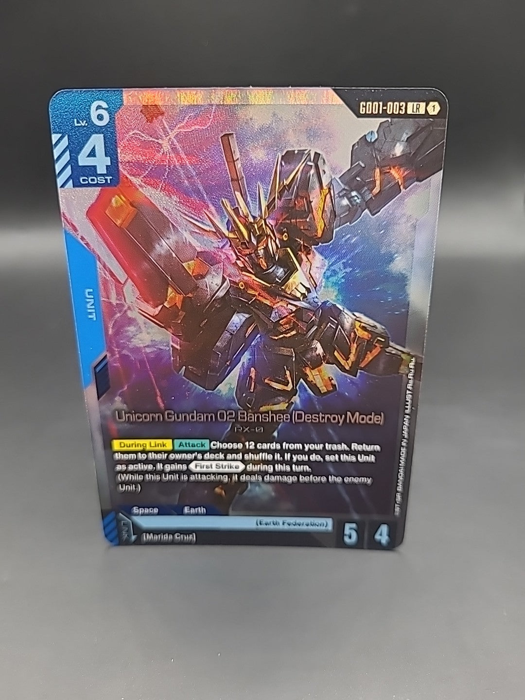 GD01-003 Unicorn Gundam 02 Banshee (Destroy Mode) : LR Holofoil Gundam TCG Card 