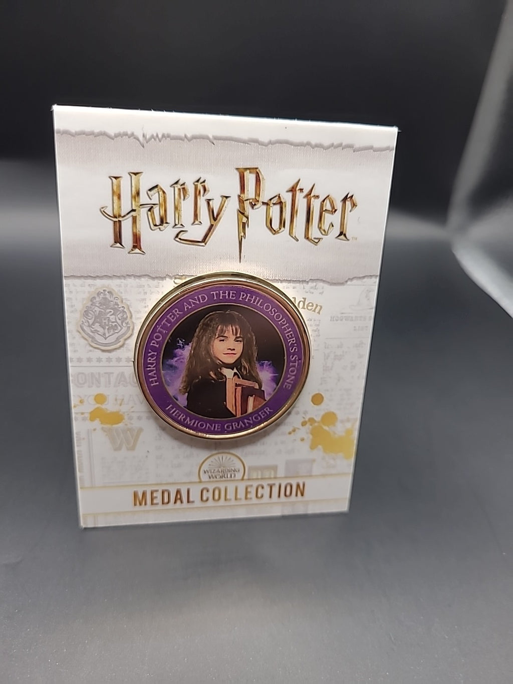 RARE HARRY POTTER MEDAL COIN IN CARD HERMIONE GRANGER PHILOSOPHER'S STONE