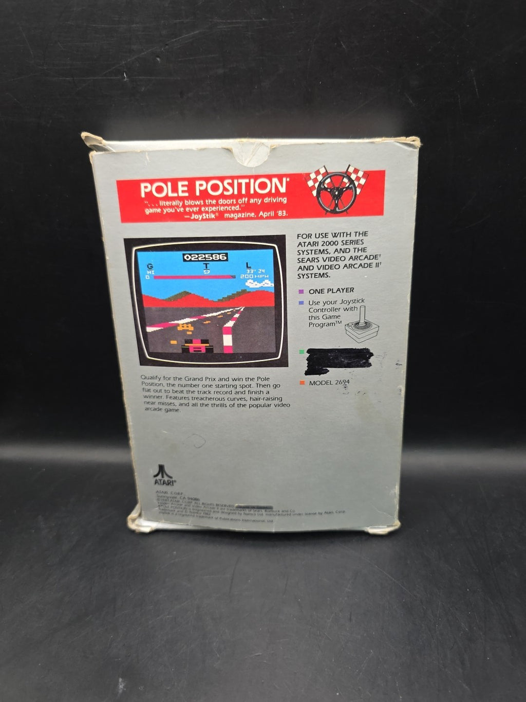 Pole Position  Atari 2600 Video Game Complete  (Tested and Working) PAL