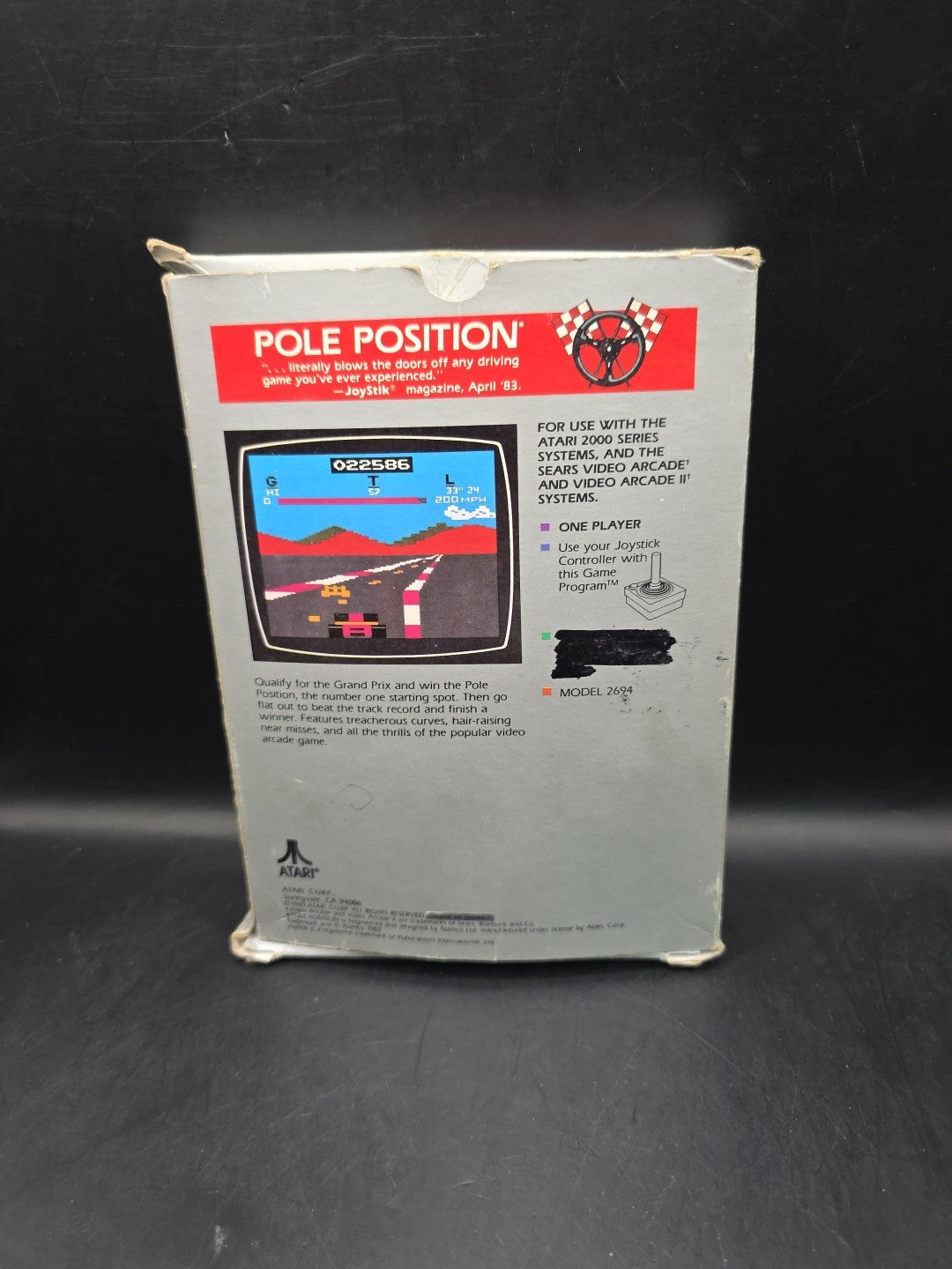 Pole Position  Atari 2600 Video Game Complete  (Tested and Working) PAL