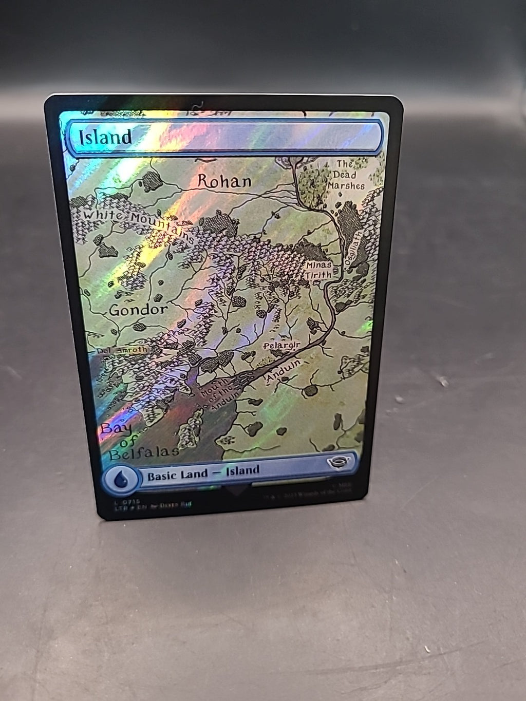Island (0715) (Surge Foil) #715 (LP) Lord of the Rings LTR Magic MTG