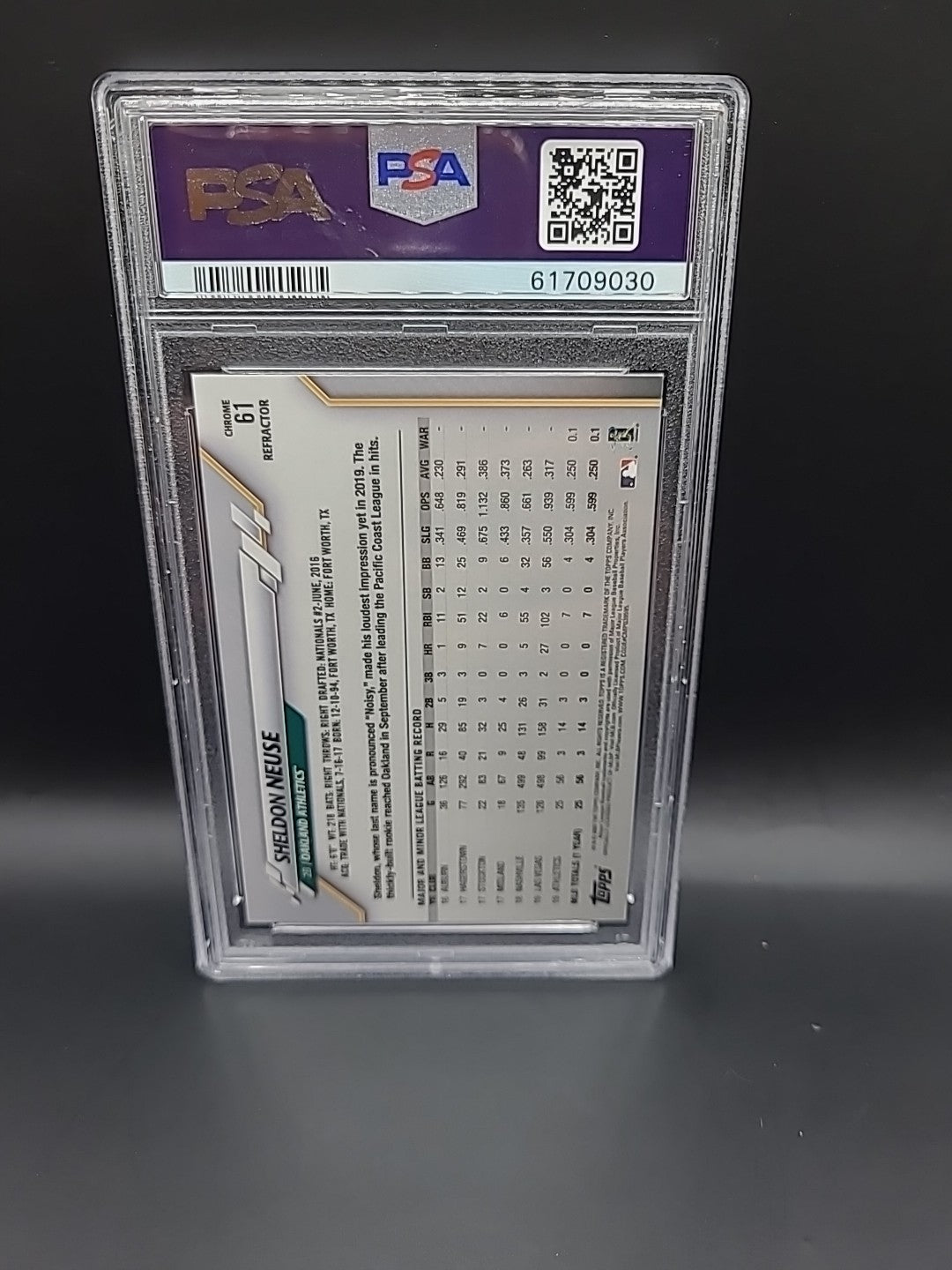 2020 Topps Chrome Sepia Refractor Sheldon Neuse #61 PSA 9 MINT Rookie RC