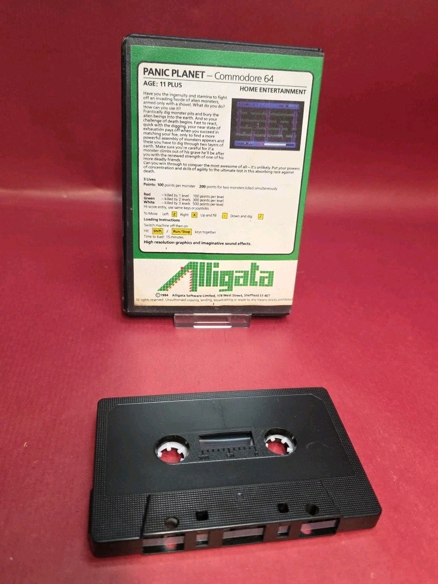 PANIC PLANET - Commodore 64 / 128 Cassette - EXTREMELY RARE! - TESTED / WORKING