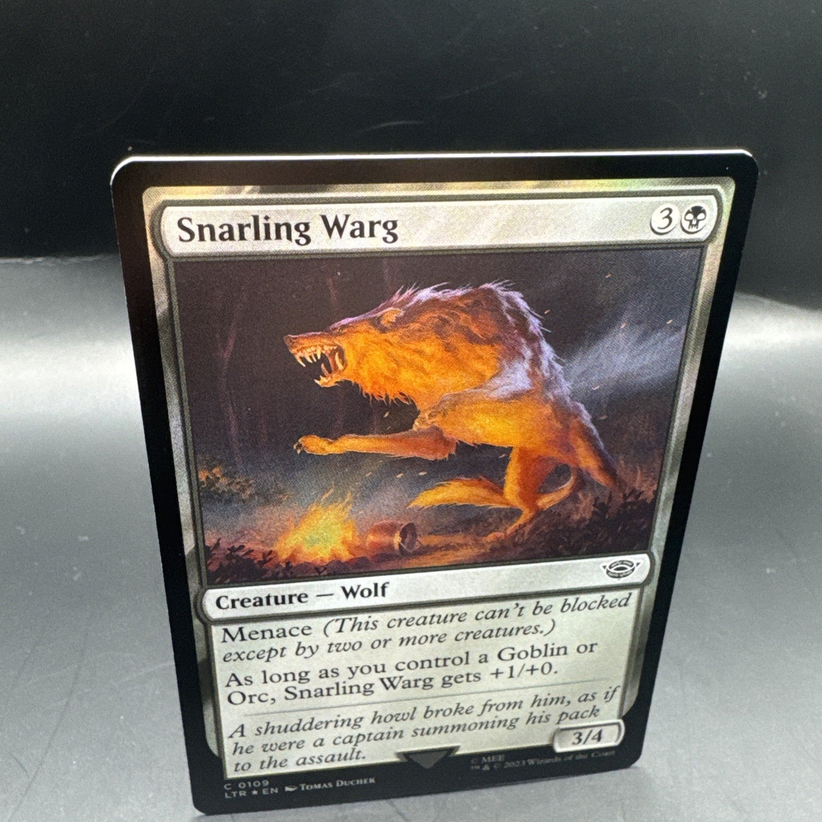 MTG Snarling Warg (Foil) C0109 Lord of the Rings  + 1 Regular Card