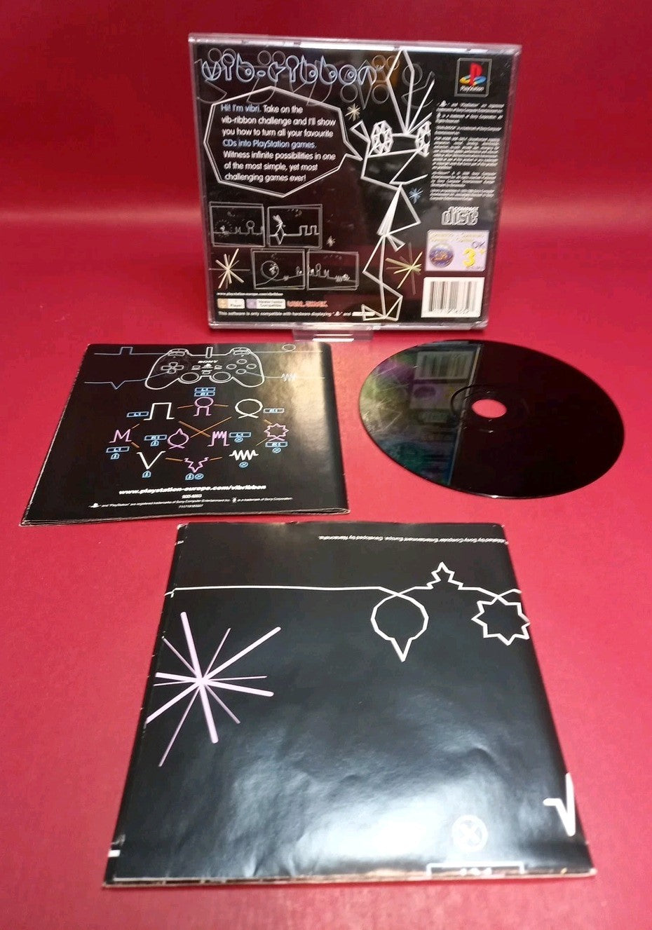 Vib Ribbon (PlayStation 1, 2000) Complete With Poster And Manual 