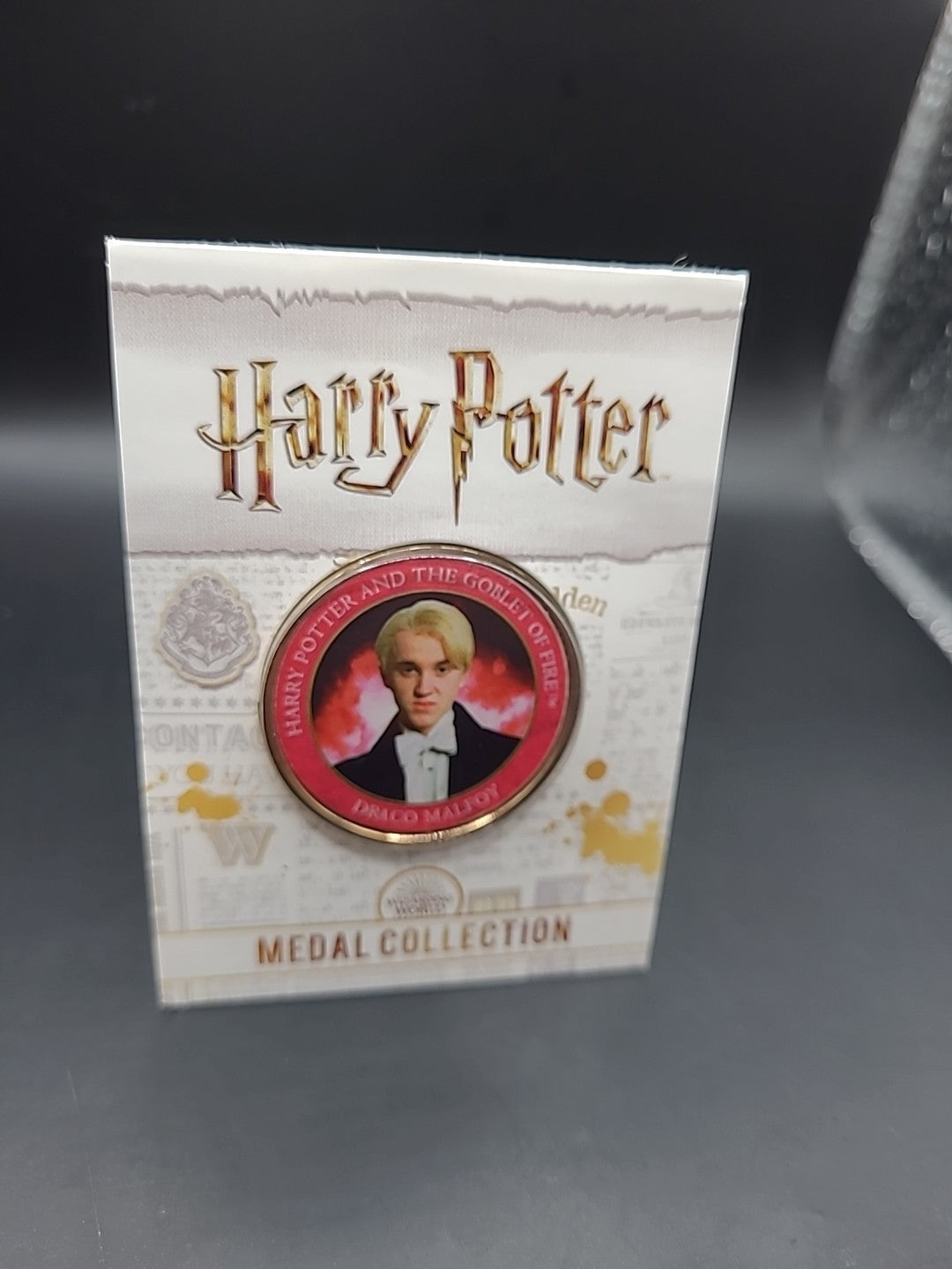 S40) RARE HARRY POTTER MEDAL COIN GOBLET OF FIRE DRACO MALFOY TOM FELTON