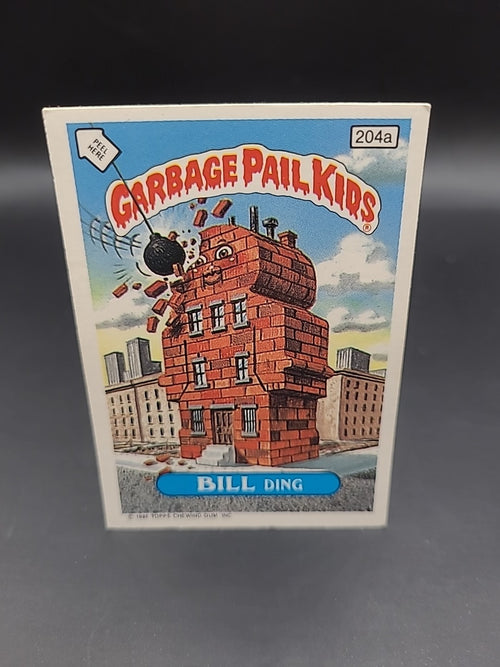 1987 UK Garbage Pail Kids 5th Series Card : 204a BILL Ding 