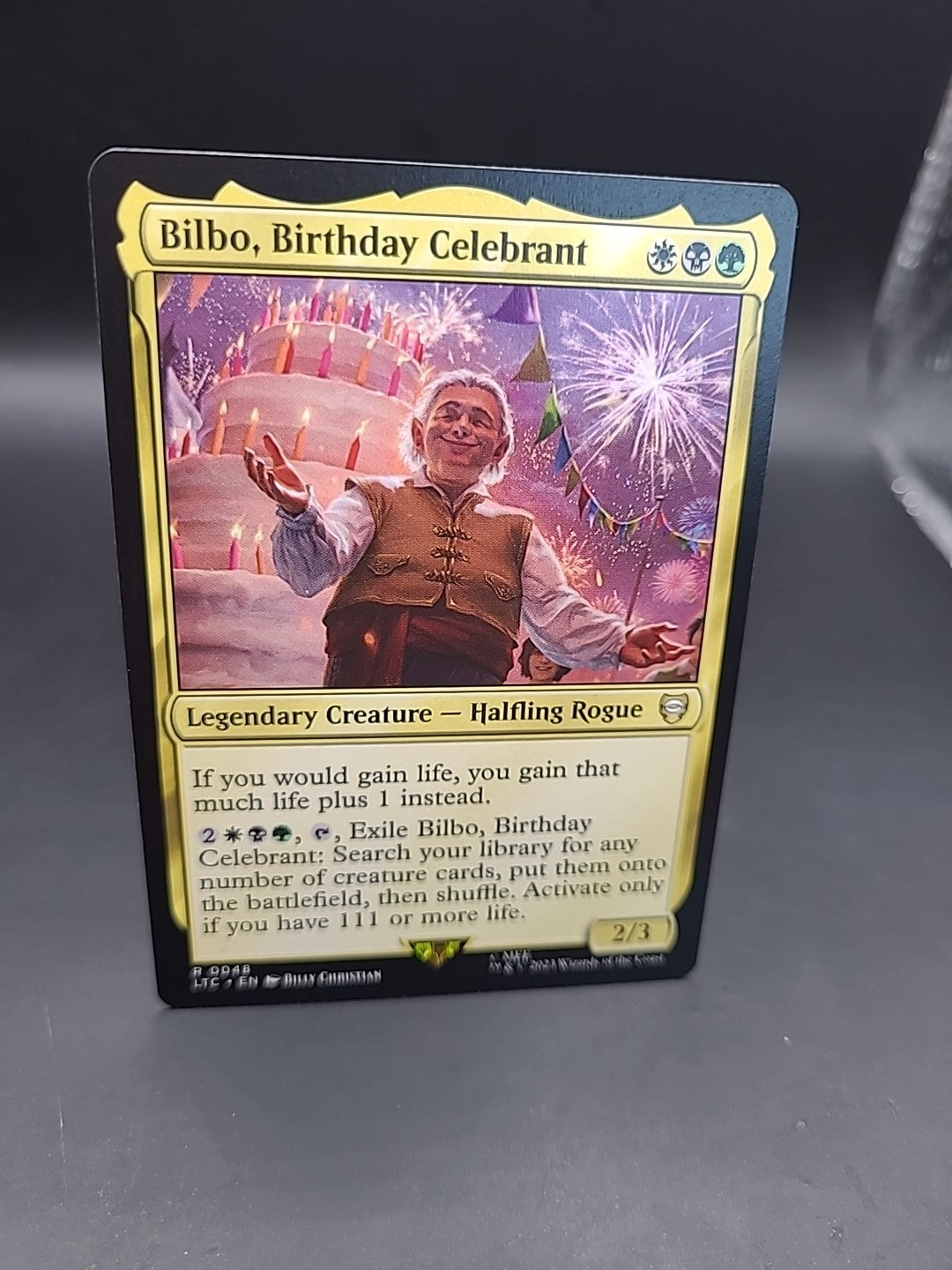 Bilbo, Birthday Celebrant 0048 Non Foil Rare LOTR Commander MTG Near Mint