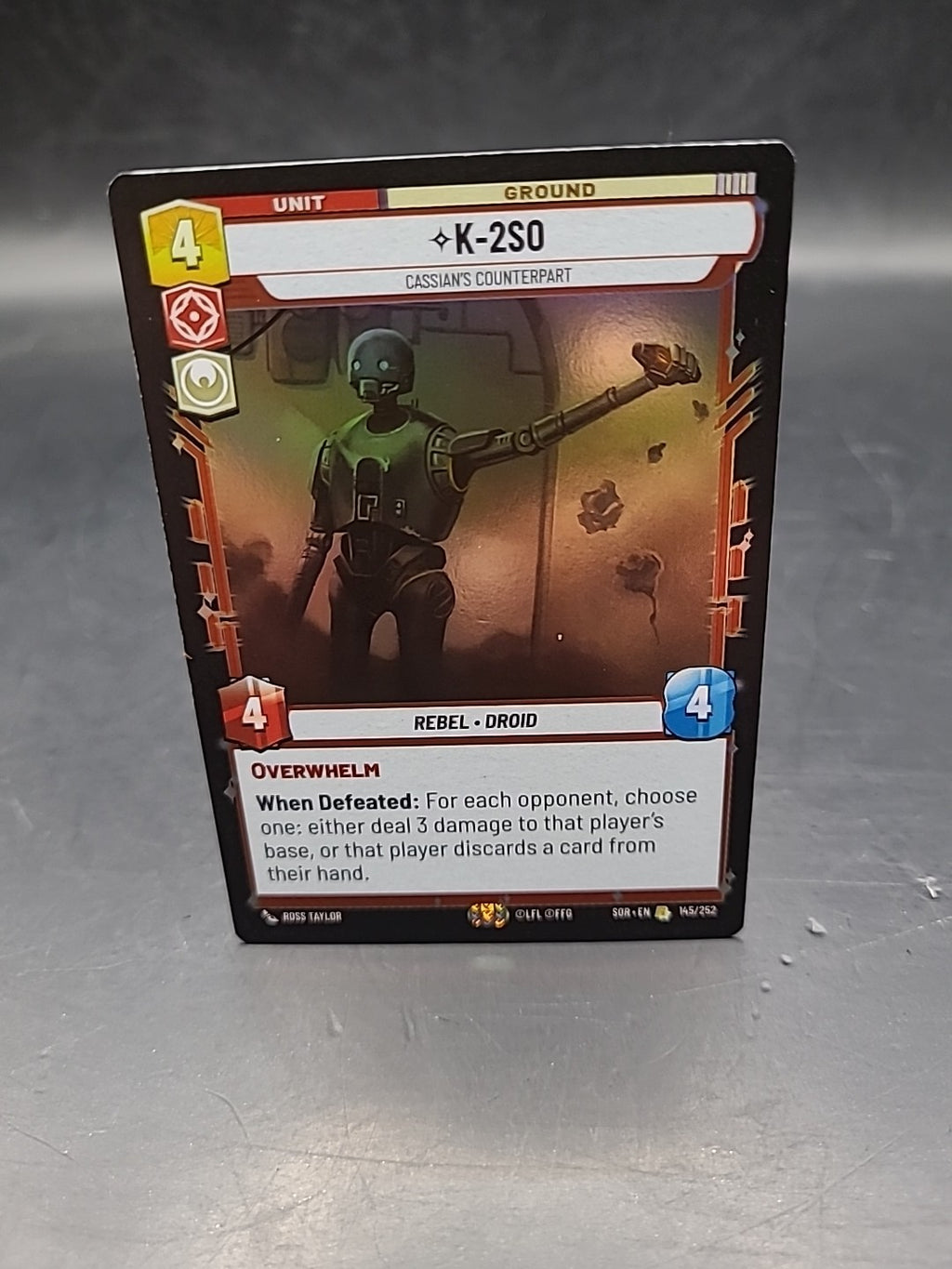 STAR WARS UNLIMITED TCG 146/252 SPARK OF  REBELLION: RARE FOIL: K-2SO