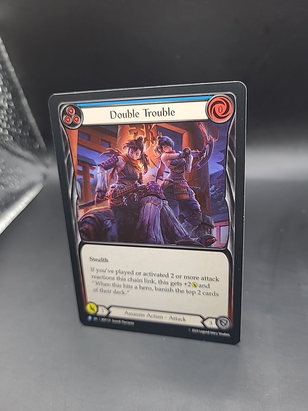 Flesh and Blood TCG Double Trouble (Blue) MST114 Rare Rainbow Foil NM MST