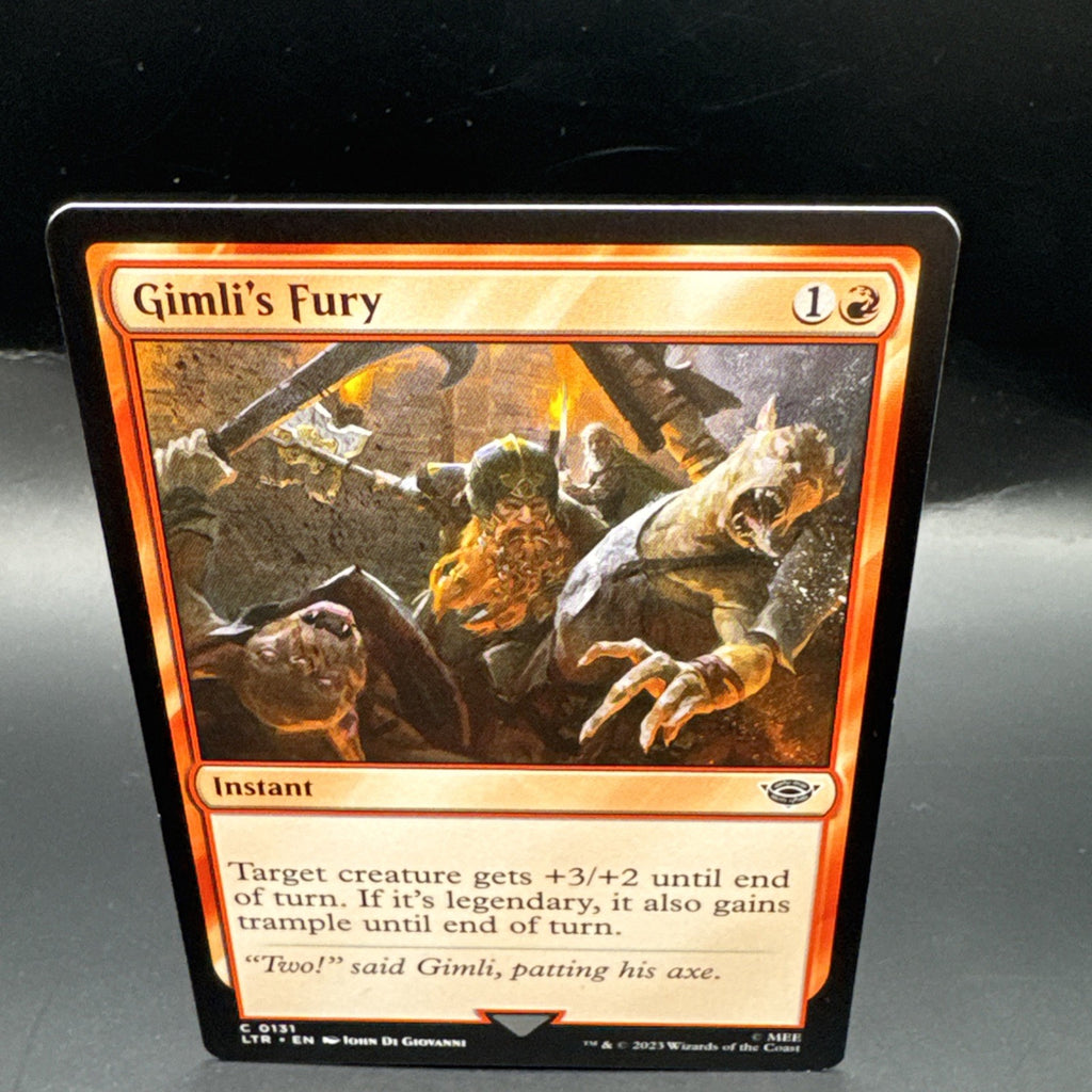 MTG Gimli's Fury (FOIL) C0131 Lord of the Rings + 1 Regular Card