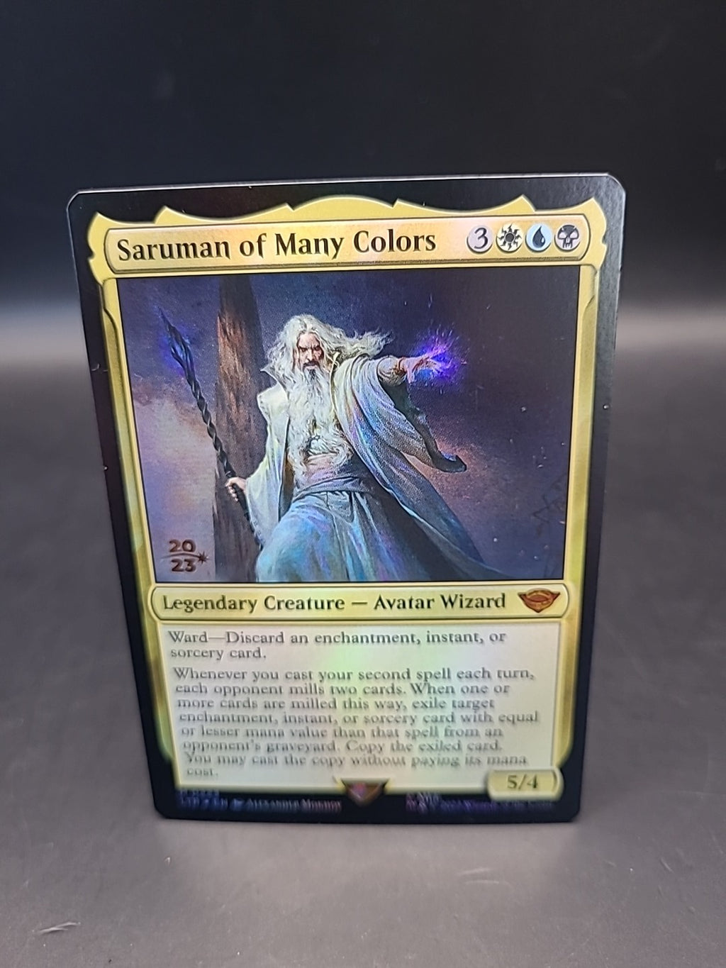 MTG Saruman Of Many Colors 0223 Rare Prerelease Card