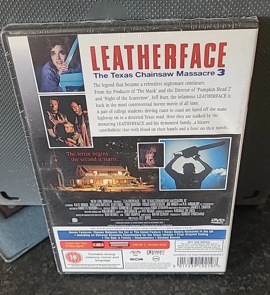 The Texas Chainsaw Massacre 3 Leatherface (DVD, 2004) New & Sealed