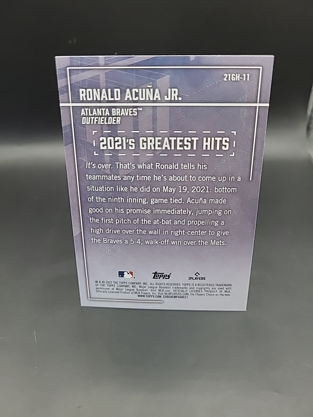 2022 Topps Baseball - 2021's Greatest Hits #21GH-11 Ronald Acuna Jr Braves