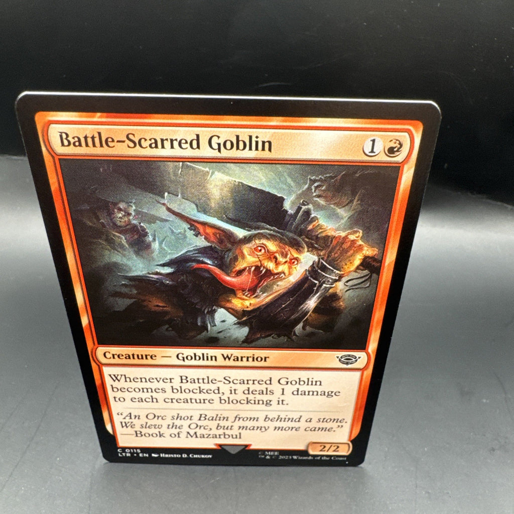 MTG Battle-Scarred Goblin (FOIL) C0115 Lord of the RIngs + 1 Regular Card