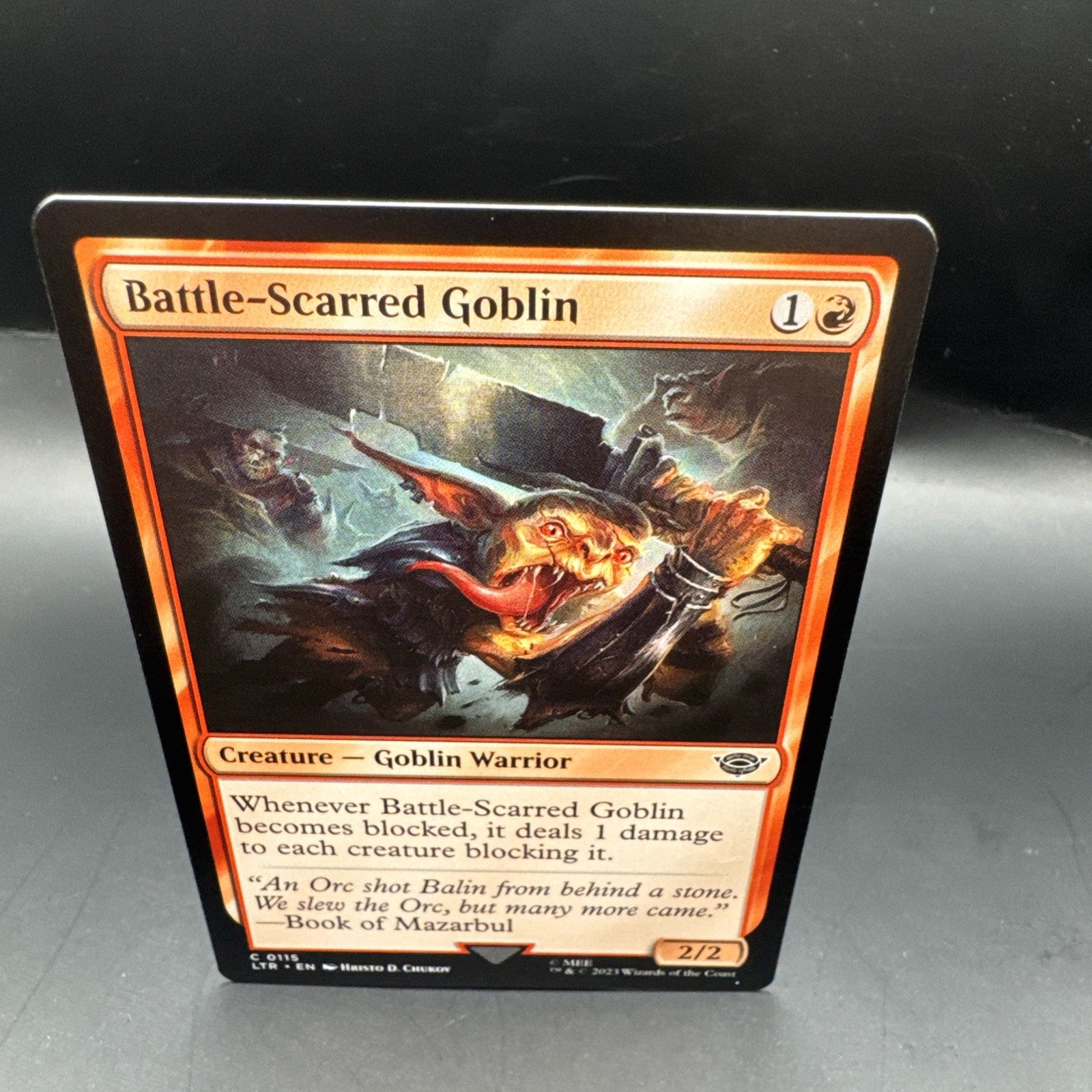 MTG Battle-Scarred Goblin (FOIL) C0115 Lord of the RIngs + 1 Regular Card