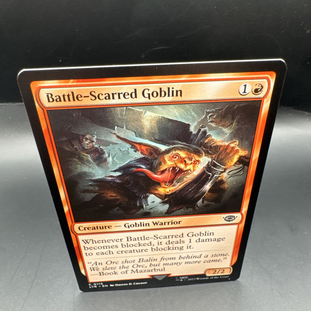 MTG Battle-Scarred Goblin (FOIL) C0115 Lord of the RIngs + 1 Regular Card
