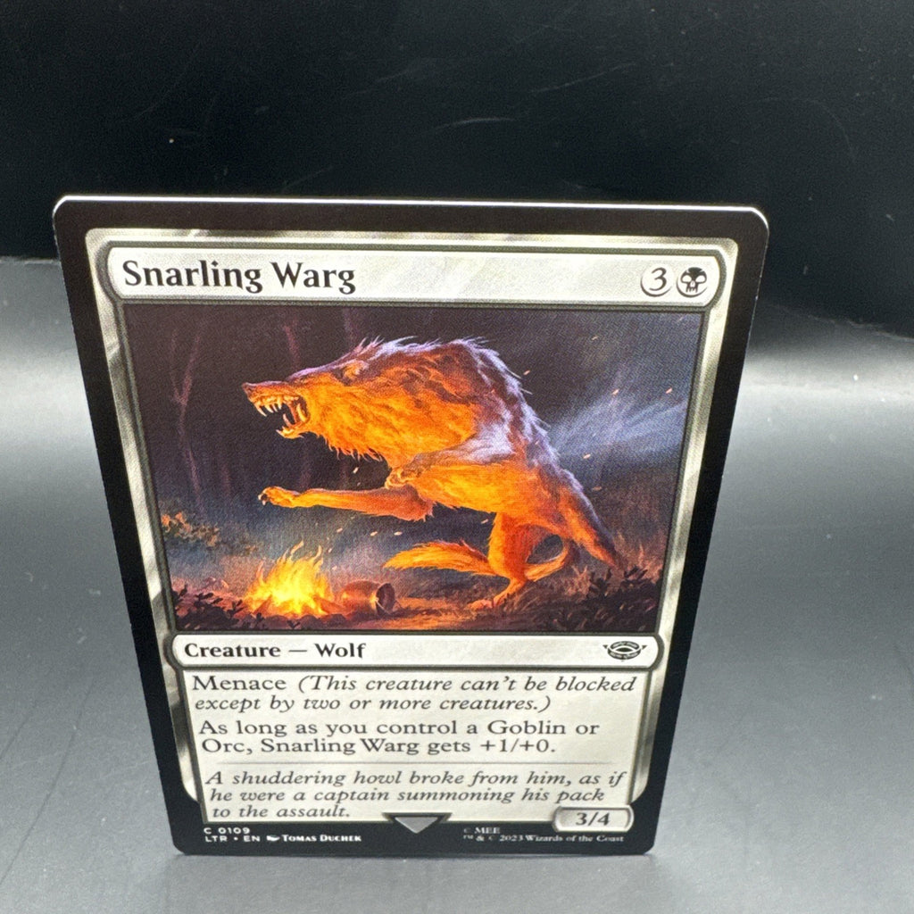 MTG Snarling Warg (Foil) C0109 Lord of the Rings  + 1 Regular Card