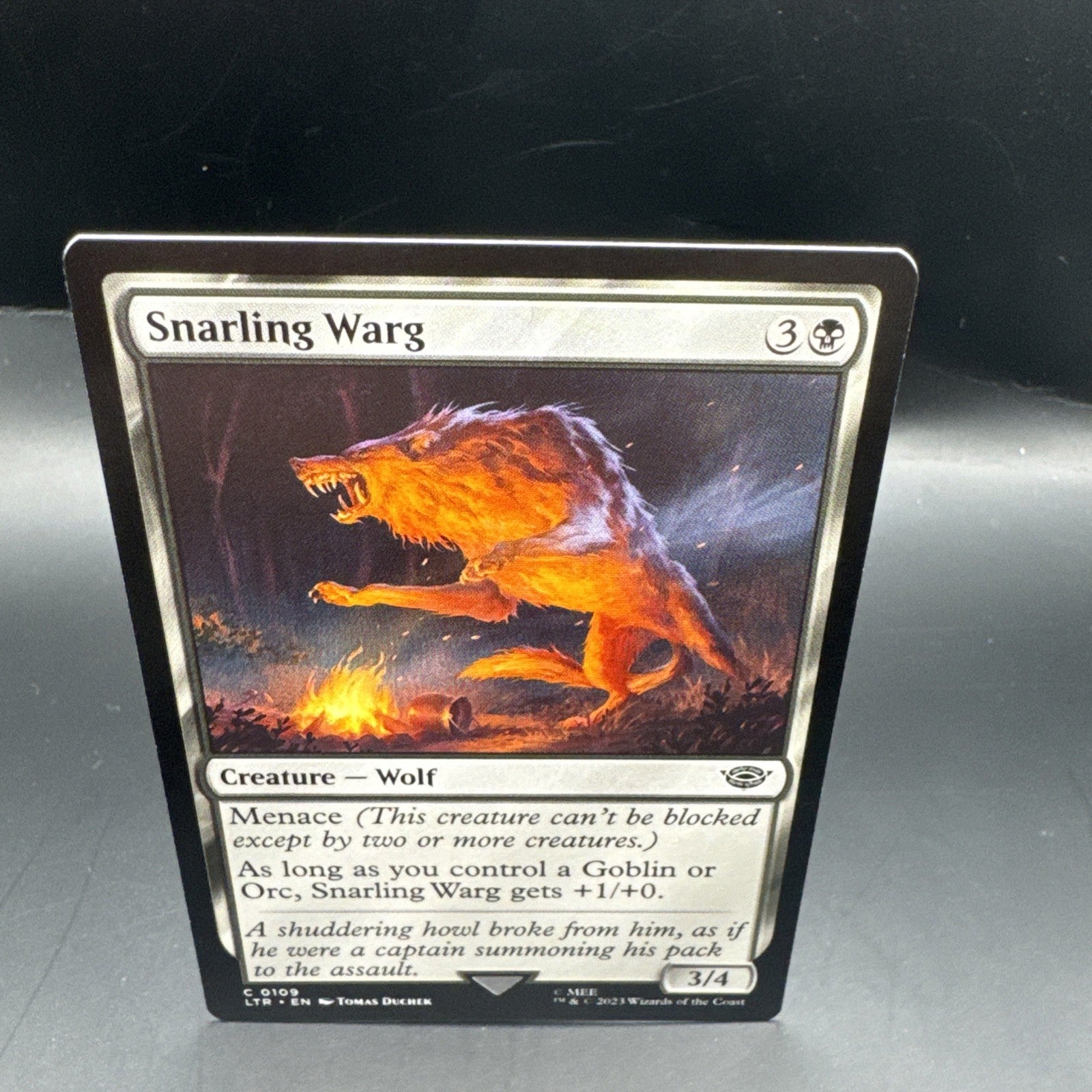 MTG Snarling Warg (Foil) C0109 Lord of the Rings  + 1 Regular Card