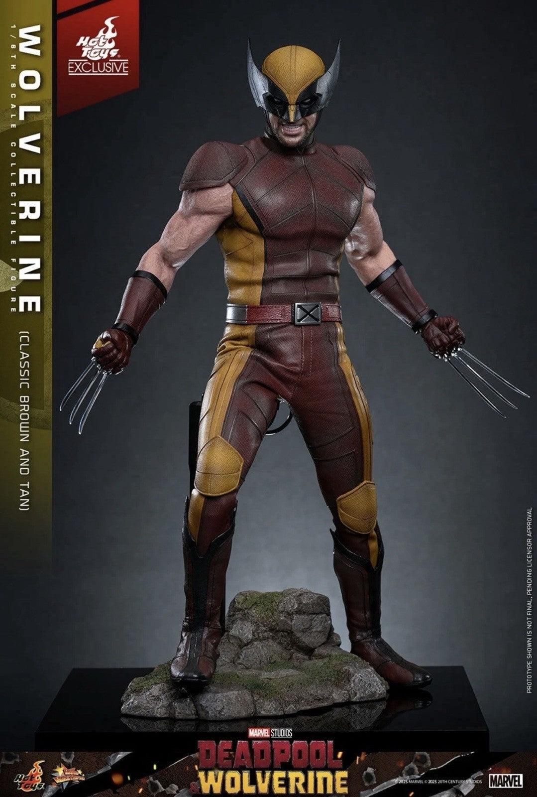 Hot Toys MMS831 Deadpool Wolverine Classic Brown and Tan