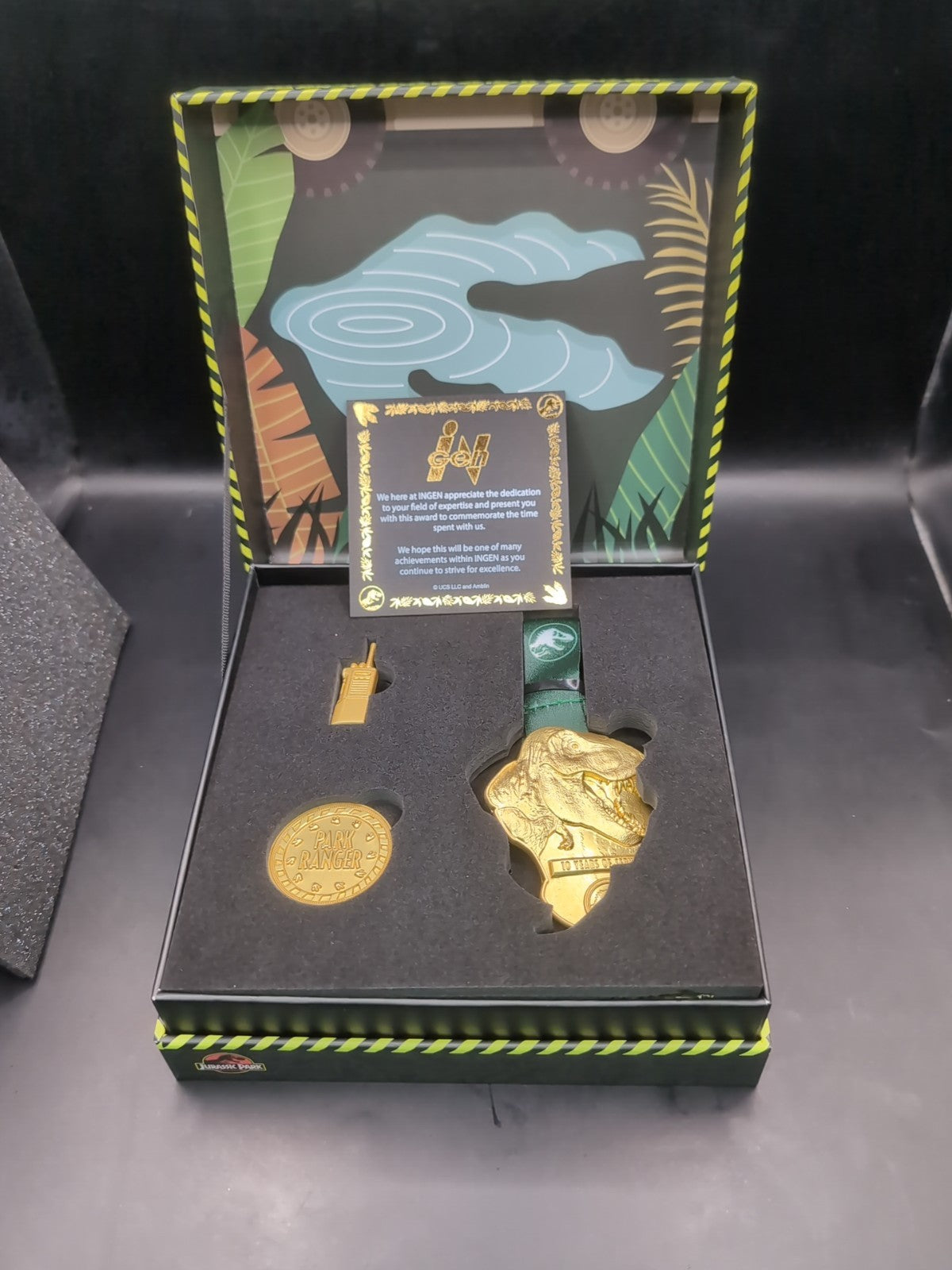 Jurassic Park 'Park Ranger Service Award' Limited Edition Only 1,993 Worldwide