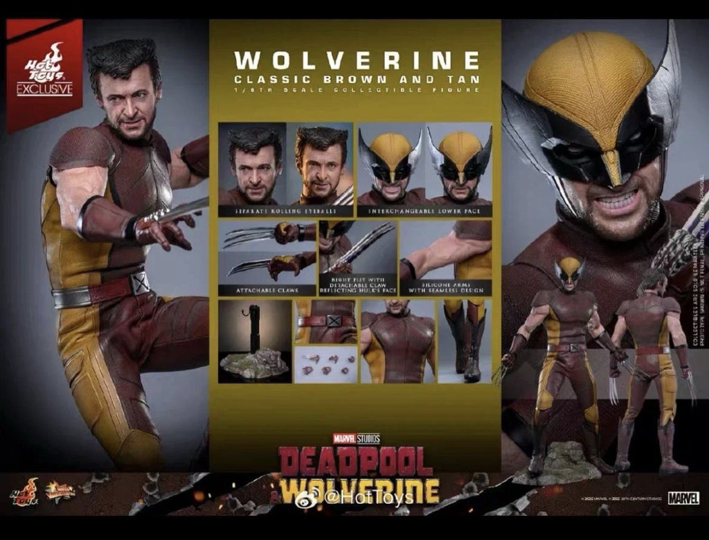 Hot Toys MMS831 Deadpool Wolverine Classic Brown and Tan