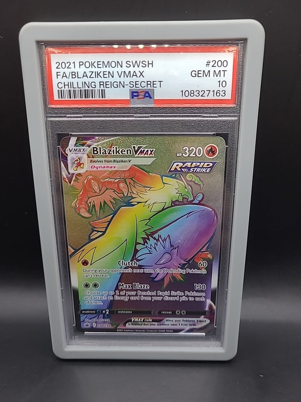 Pokémon SWSH Chilling Reign Blaziken VMAX 200/198 PSA 10