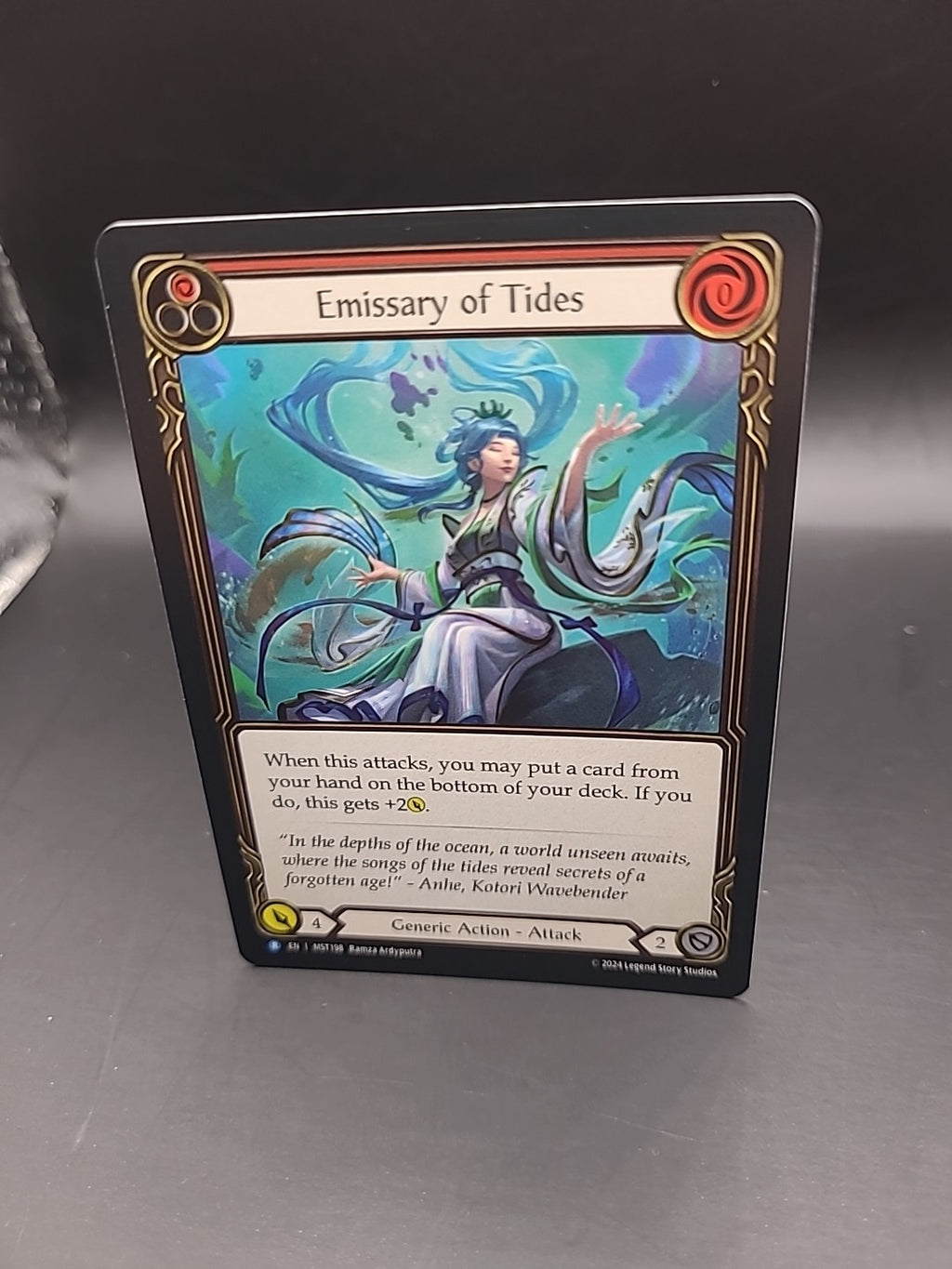 Flesh And Blood TCG Emissary Of Tides #MST198 Rare Rainbow Foil