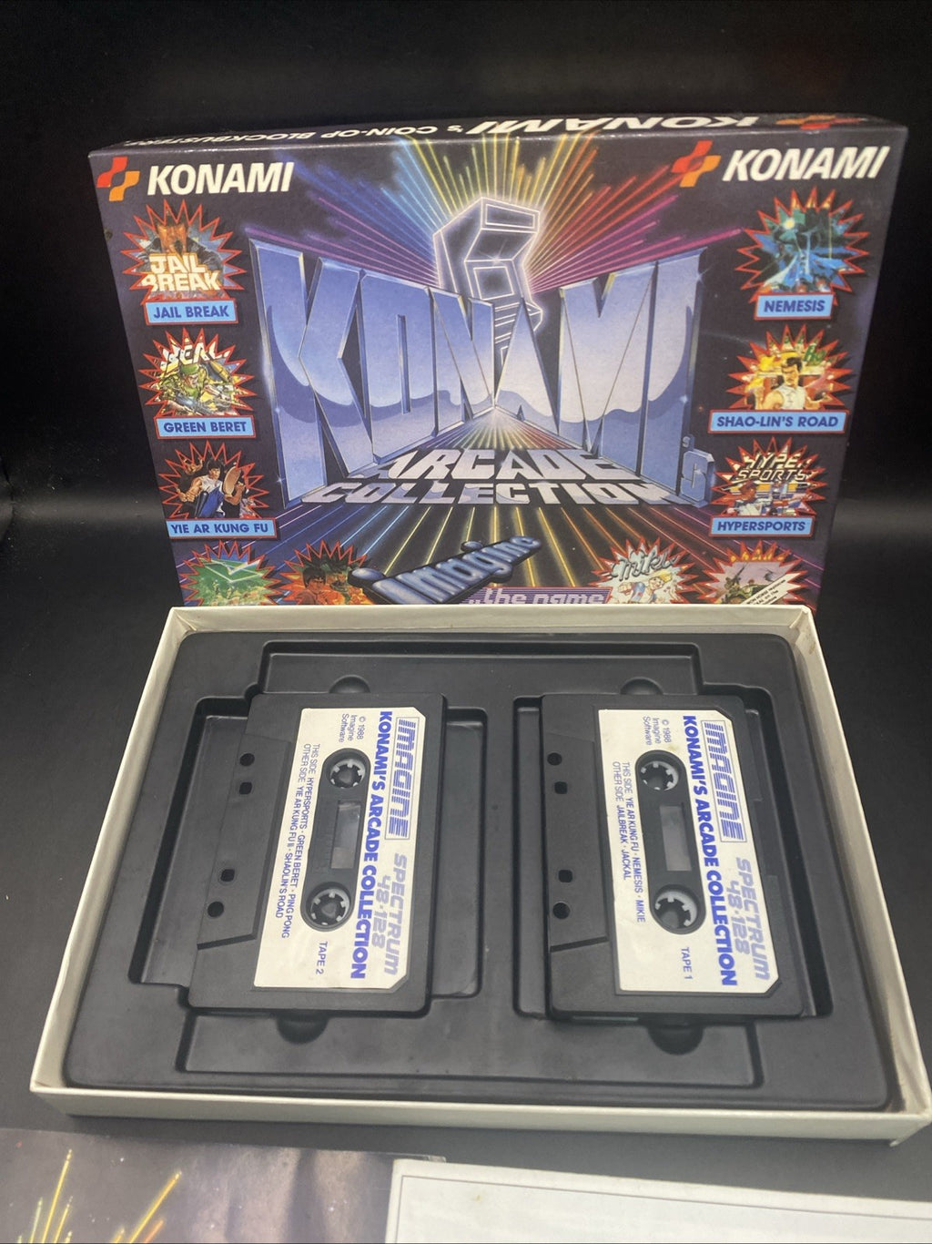 VINTAGE SPECTRUM KONAMI ARCADE COLLECTION TAPE CASSETTE VIDEO GAME 464 664 6128
