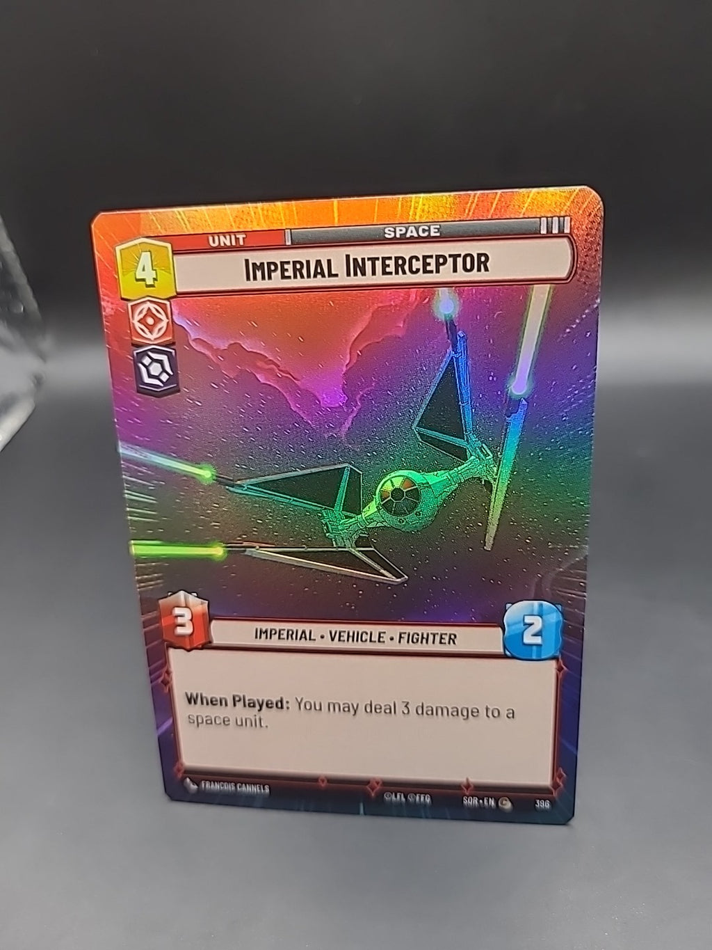 Star Wars Unlimited Foil Hyperspace Card #396 Imperial Interceptor